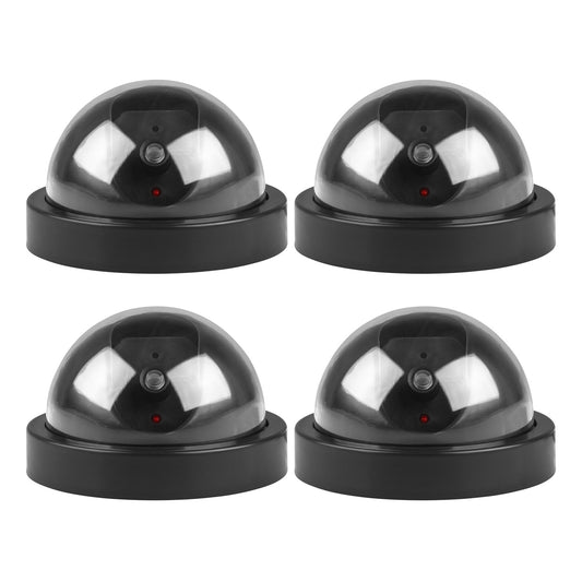 4Packs Fake Security Camera Dome Dummy Camera w/ Realistic Looking Flash LED Lights