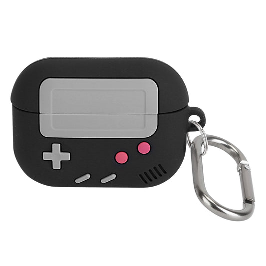 Silicone Protective Case Fit for Airpod Pro Full Protective Cover Shock-Absorbing w/ Carabiner Black