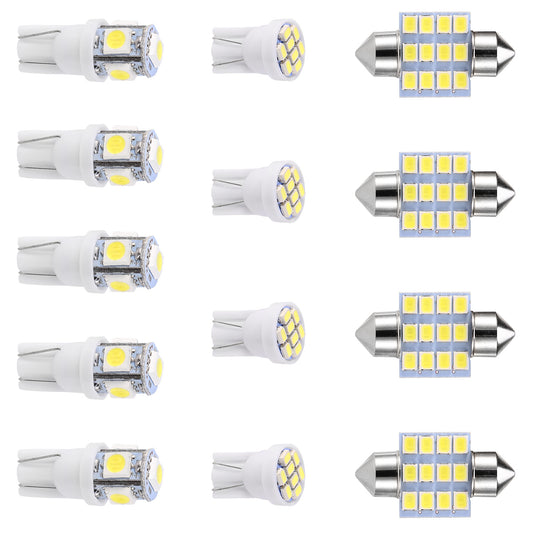13Pcs T10 31mm Festoon LED Light Bulb Interior Dome Map LED Lights License Plate