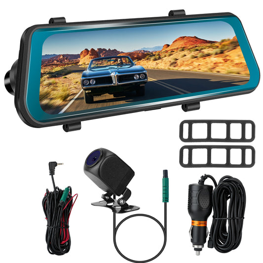 FHD 1080P Car DVR Dash Camera 9.66In Vehicle Driving Recorder w/ G Sensor Parking Monitoring