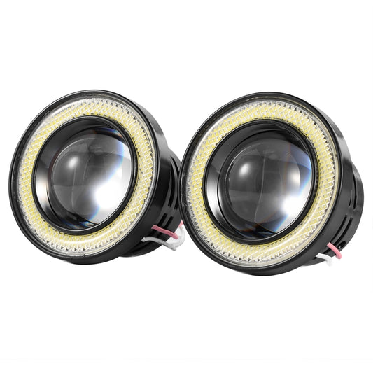 2 Pcs 2.5in Auto COB LED Fog Light 1200LM 6000k White IP65 Waterproof