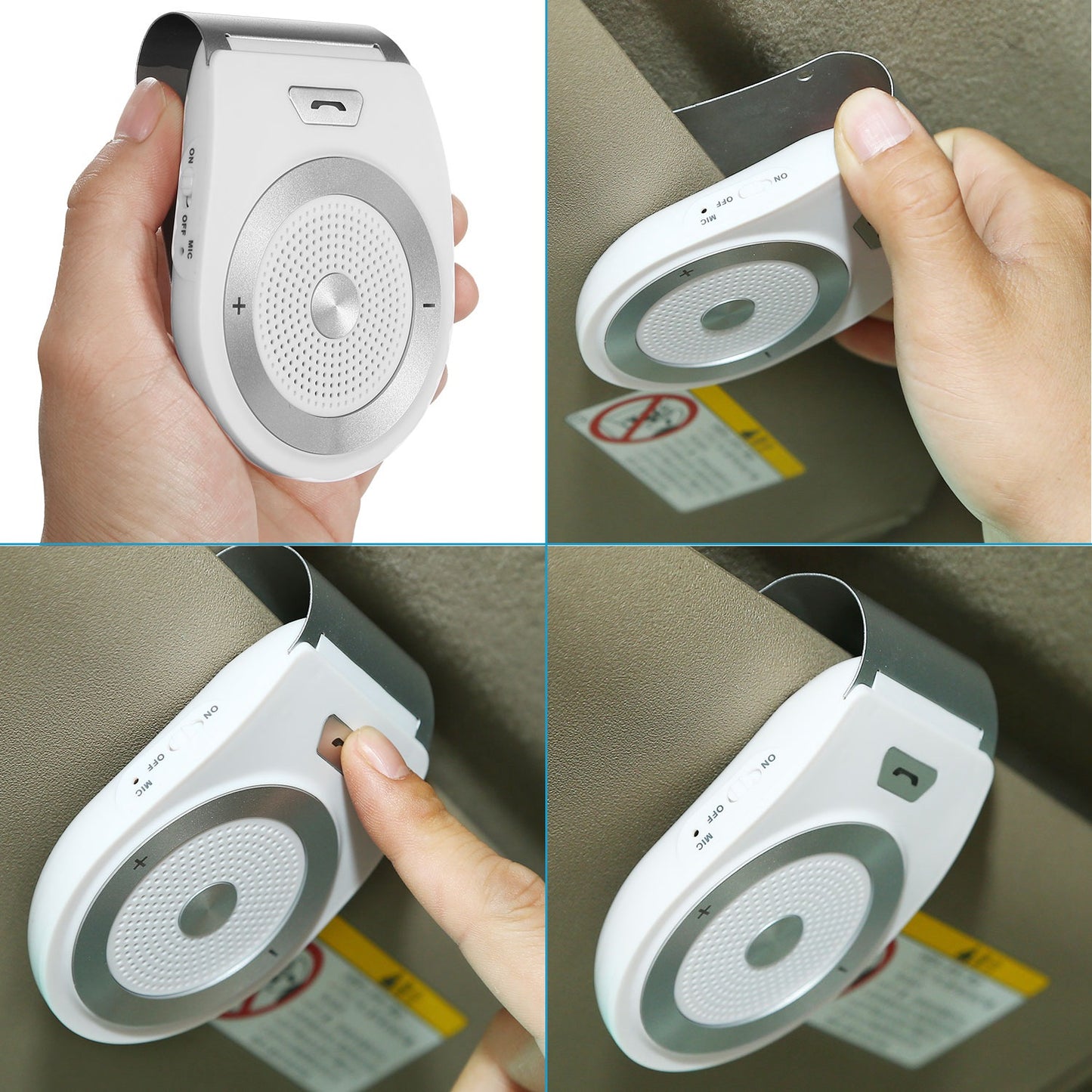 Car Wireless Speakerphone Wireless V4.1 In-Car Speaker Hands-free Calling Music Player