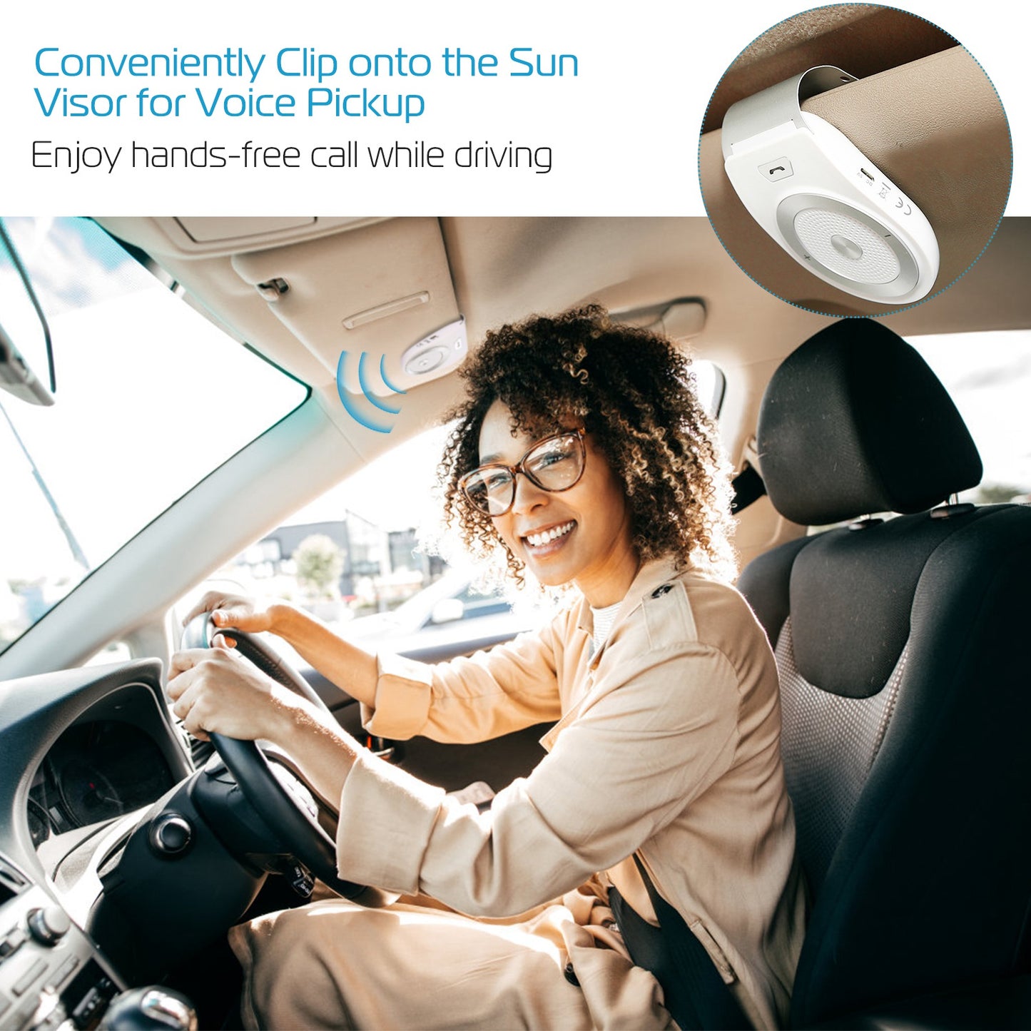 Car Wireless Speakerphone Wireless V4.1 In-Car Speaker Hands-free Calling Music Player