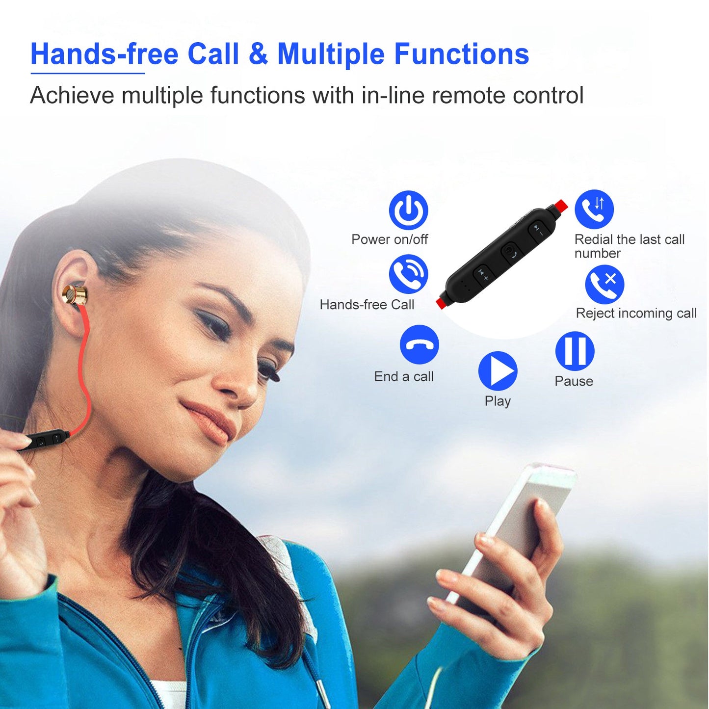 Sport Headsets Wireless V4.1 In-Ear Stereo Headphones Sweat-proof