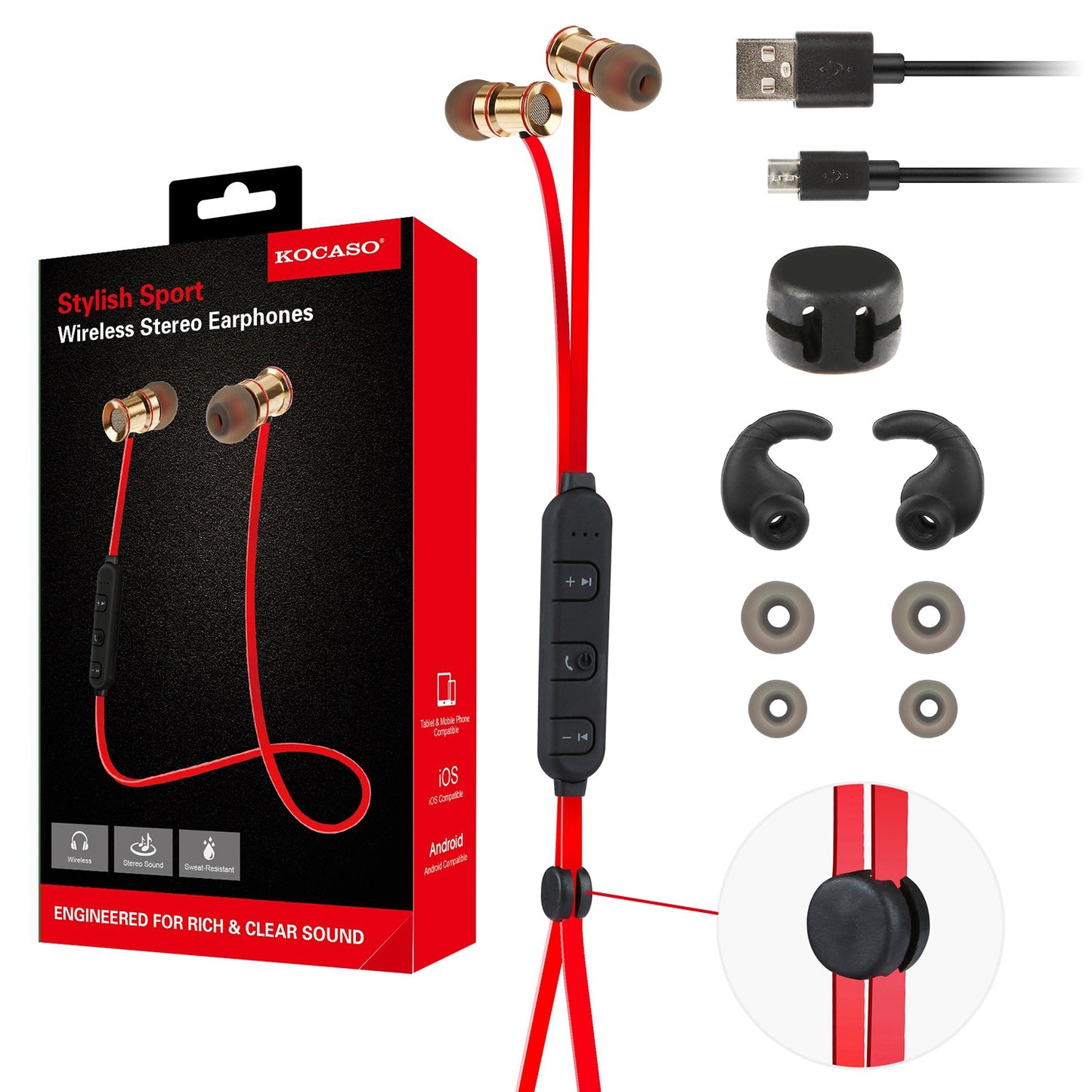 Sport Headsets Wireless V4.1 In-Ear Stereo Headphones Sweat-proof