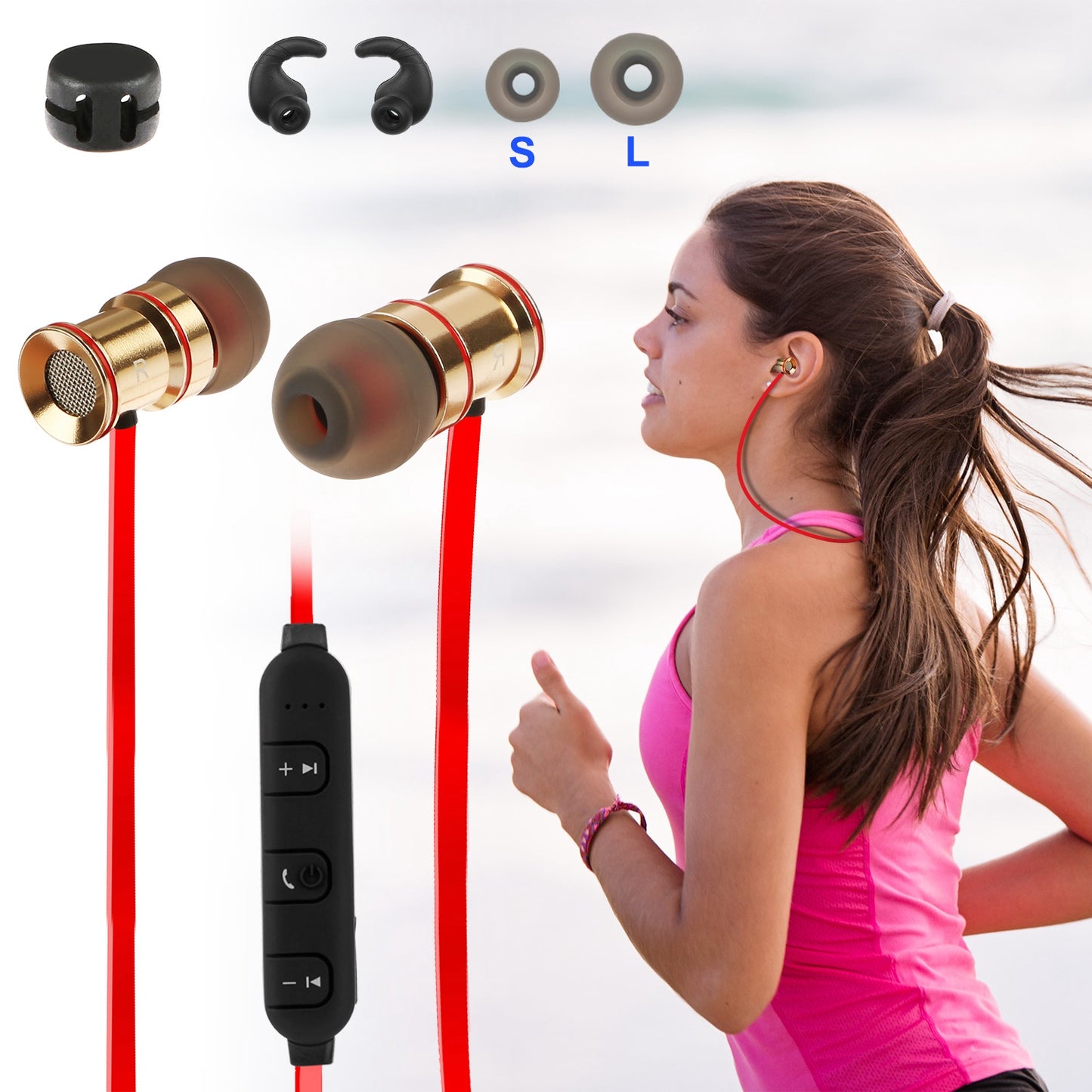 Sport Headsets Wireless V4.1 In-Ear Stereo Headphones Sweat-proof