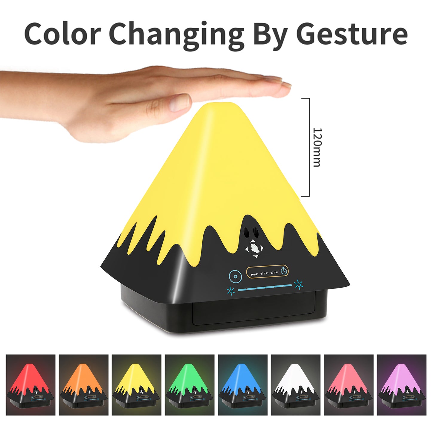 Touch Control Night Light 8-Color Change 6 Level Dimmable Light Brightness