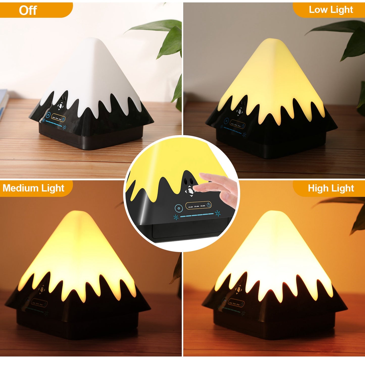 Touch Control Night Light 8-Color Change 6 Level Dimmable Light Brightness