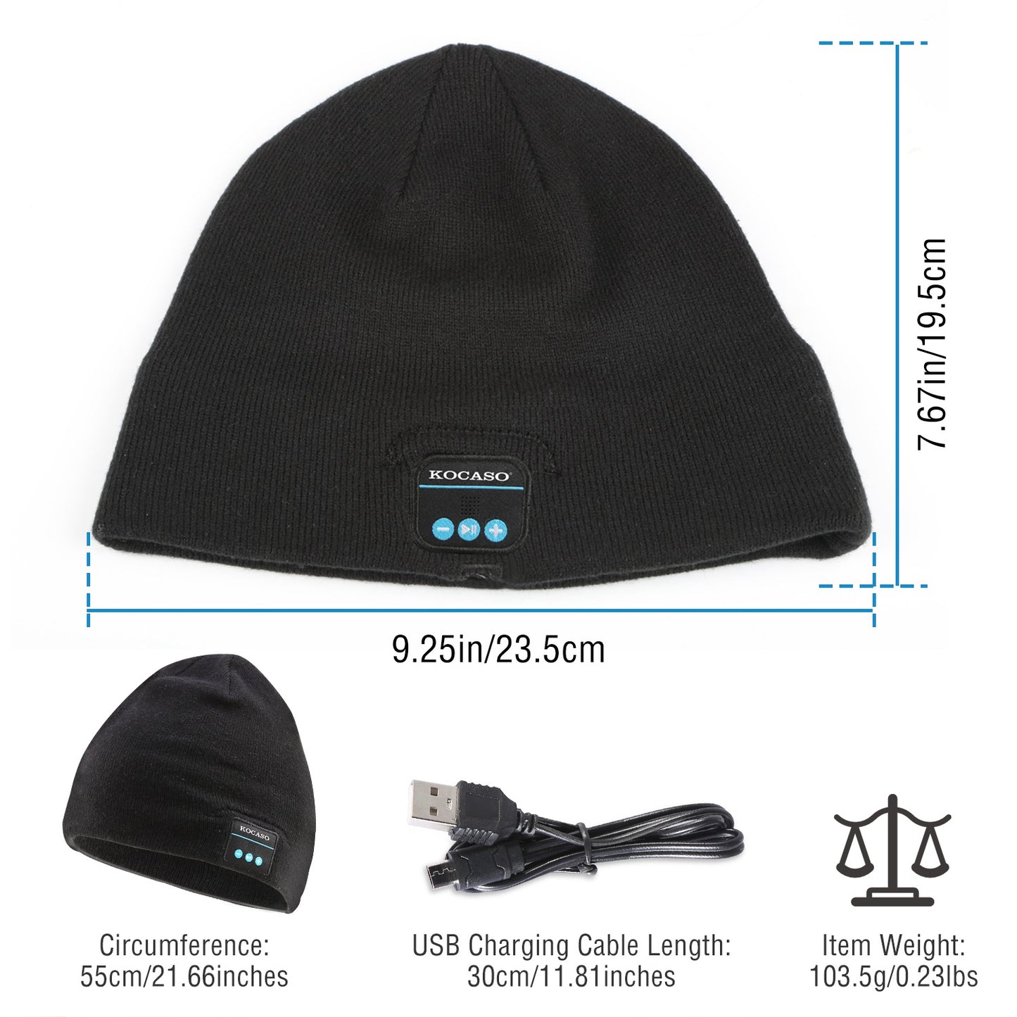 Soft Wireless Beanie Headphone Hat Wireless V4.2 Noise Cancellation