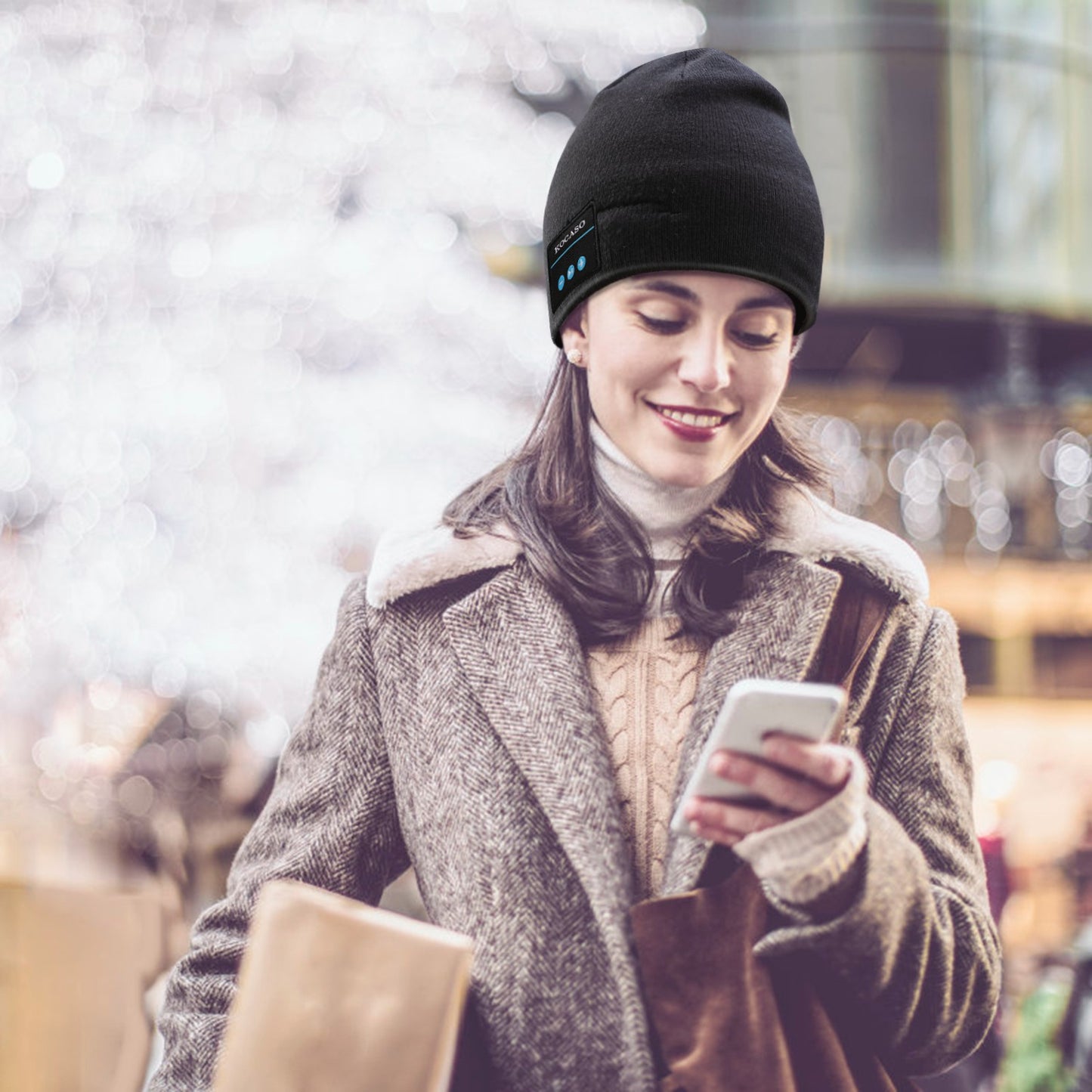 Soft Wireless Beanie Headphone Hat Wireless V4.2 Noise Cancellation