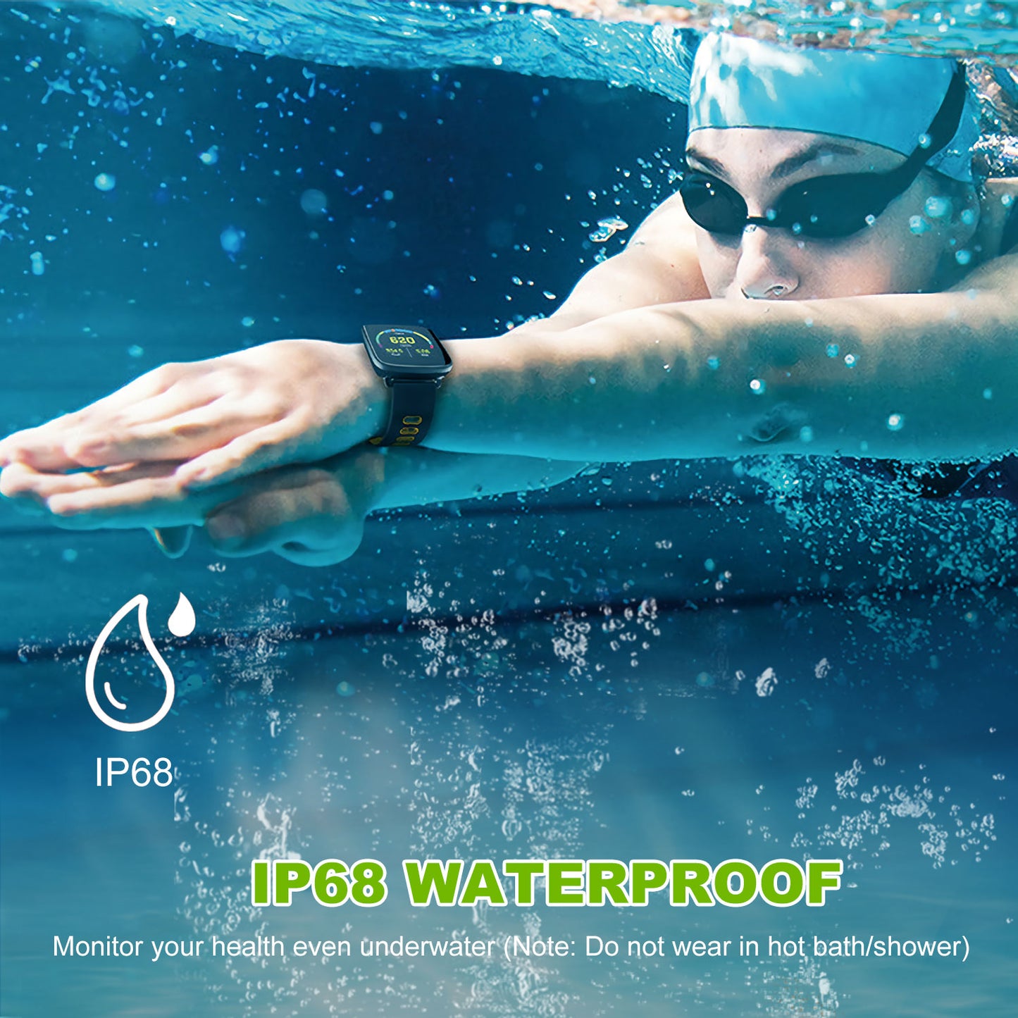 Smart Watch Fitness Tracker 1.54in Color Screen IP68 Waterproof Activity Tracker