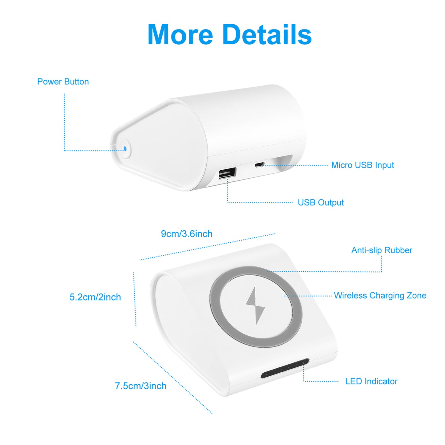 Qi Wireless Charger 10400mAh Power Bank 5W Wireless Charger Pad