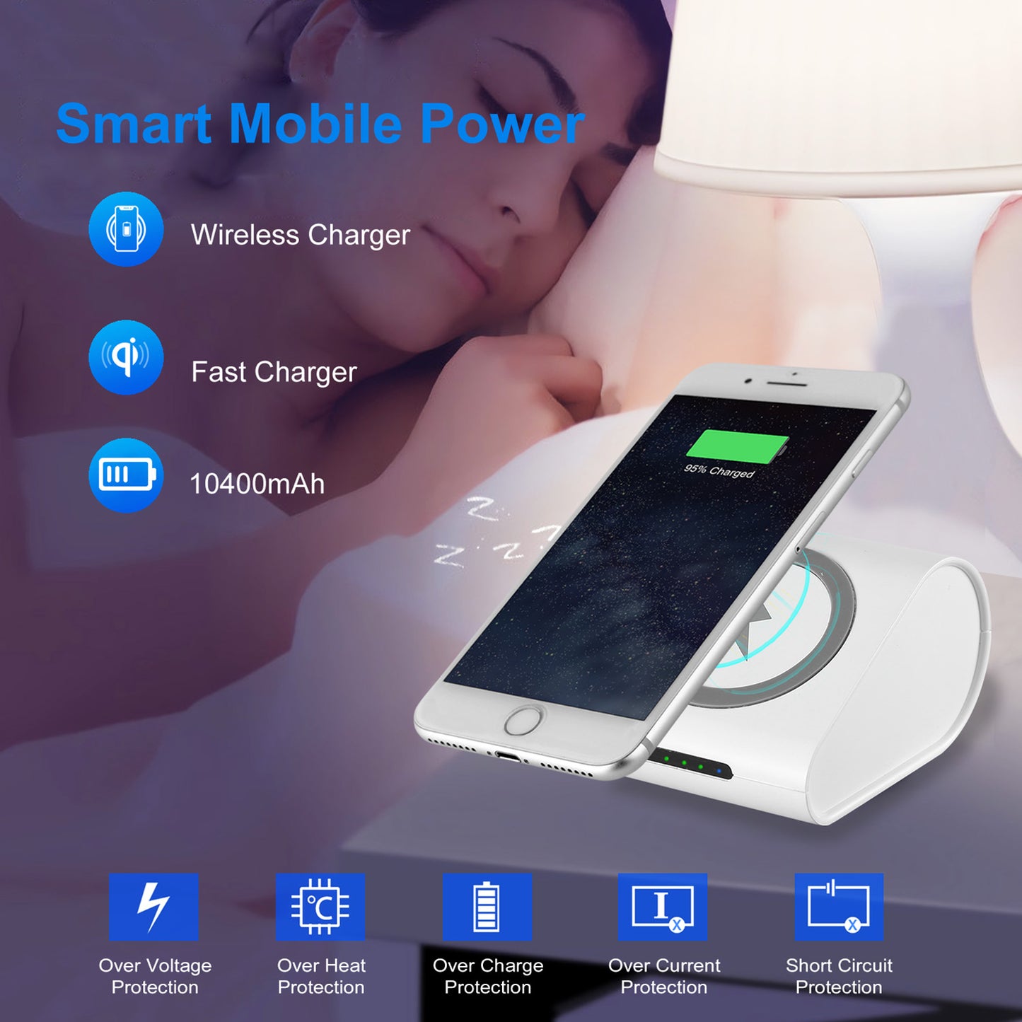 Qi Wireless Charger 10400mAh Power Bank 5W Wireless Charger Pad