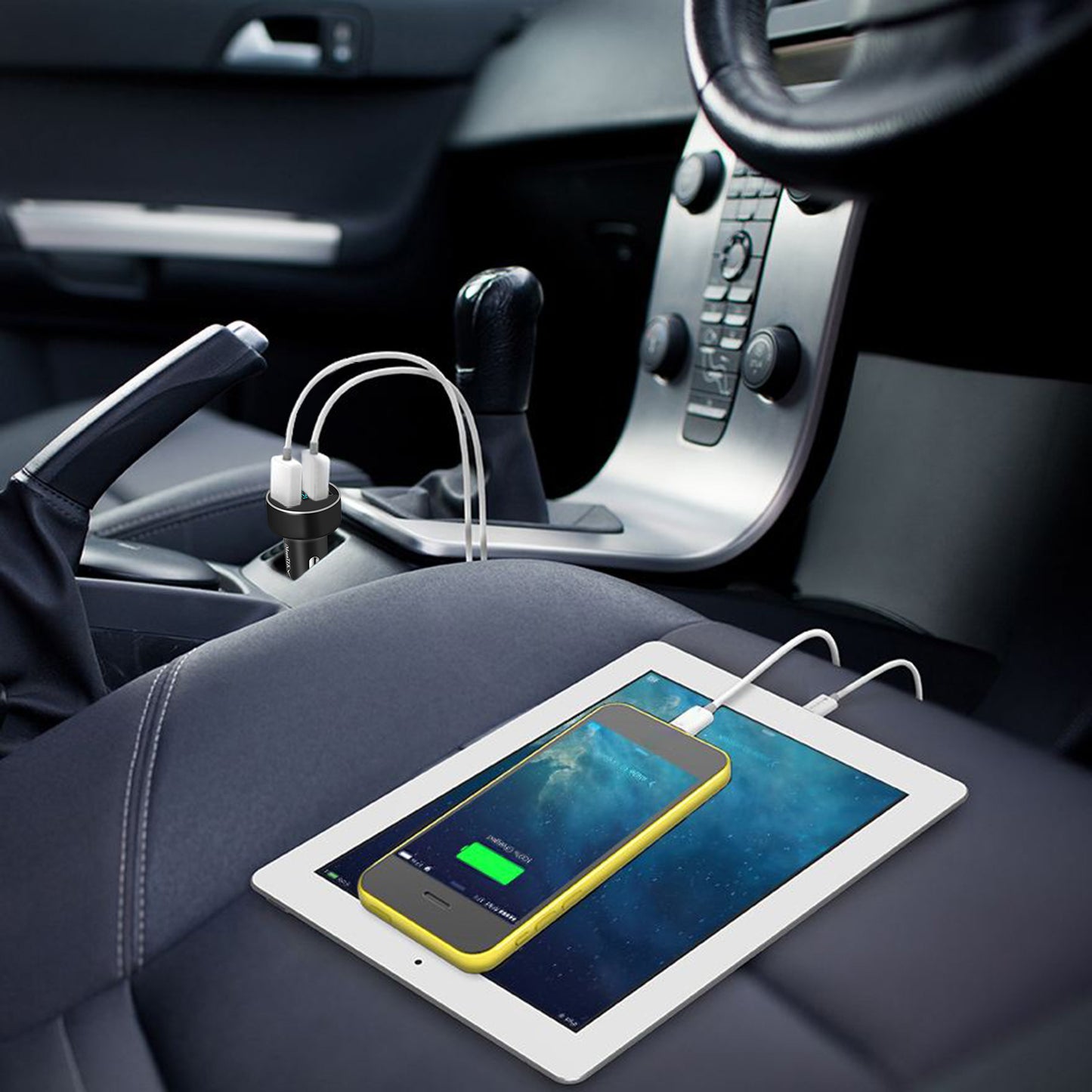 Universal 15W/3.1A Dual USB Car Charger Adapter Aluminum Alloy Fast Car Charging Adapter