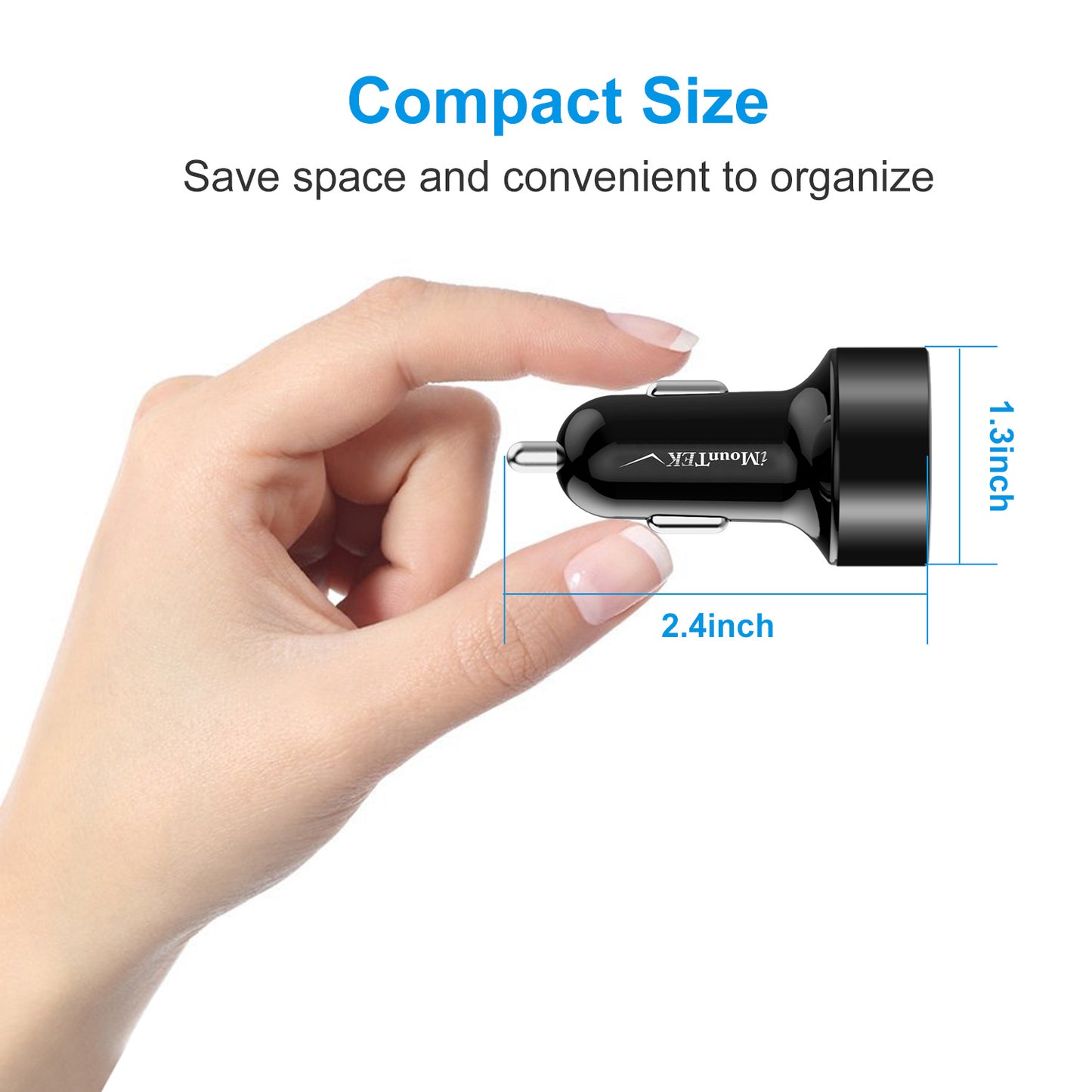 Universal 15W/3.1A Dual USB Car Charger Adapter Aluminum Alloy Fast Car Charging Adapter