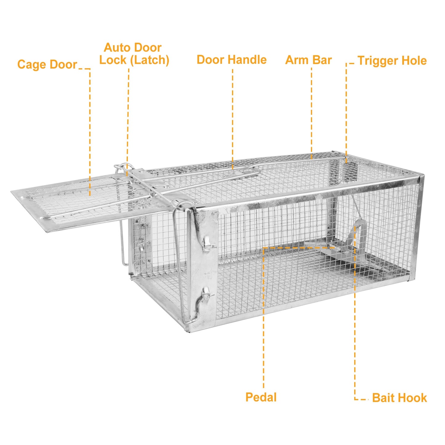 Rat Trap Cage Humane Live Rodent Trap Cage Galvanized Iron Mice Mouse Control