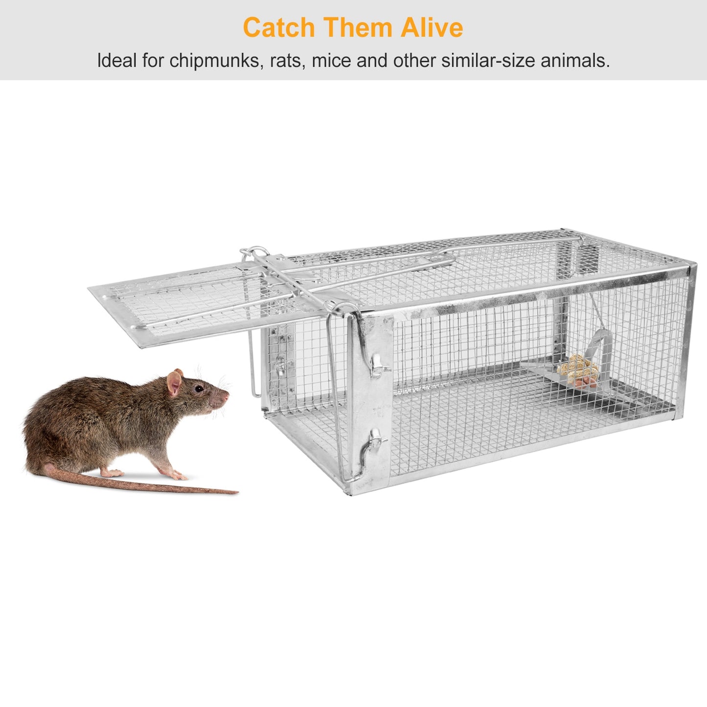 Rat Trap Cage Humane Live Rodent Trap Cage Galvanized Iron Mice Mouse Control