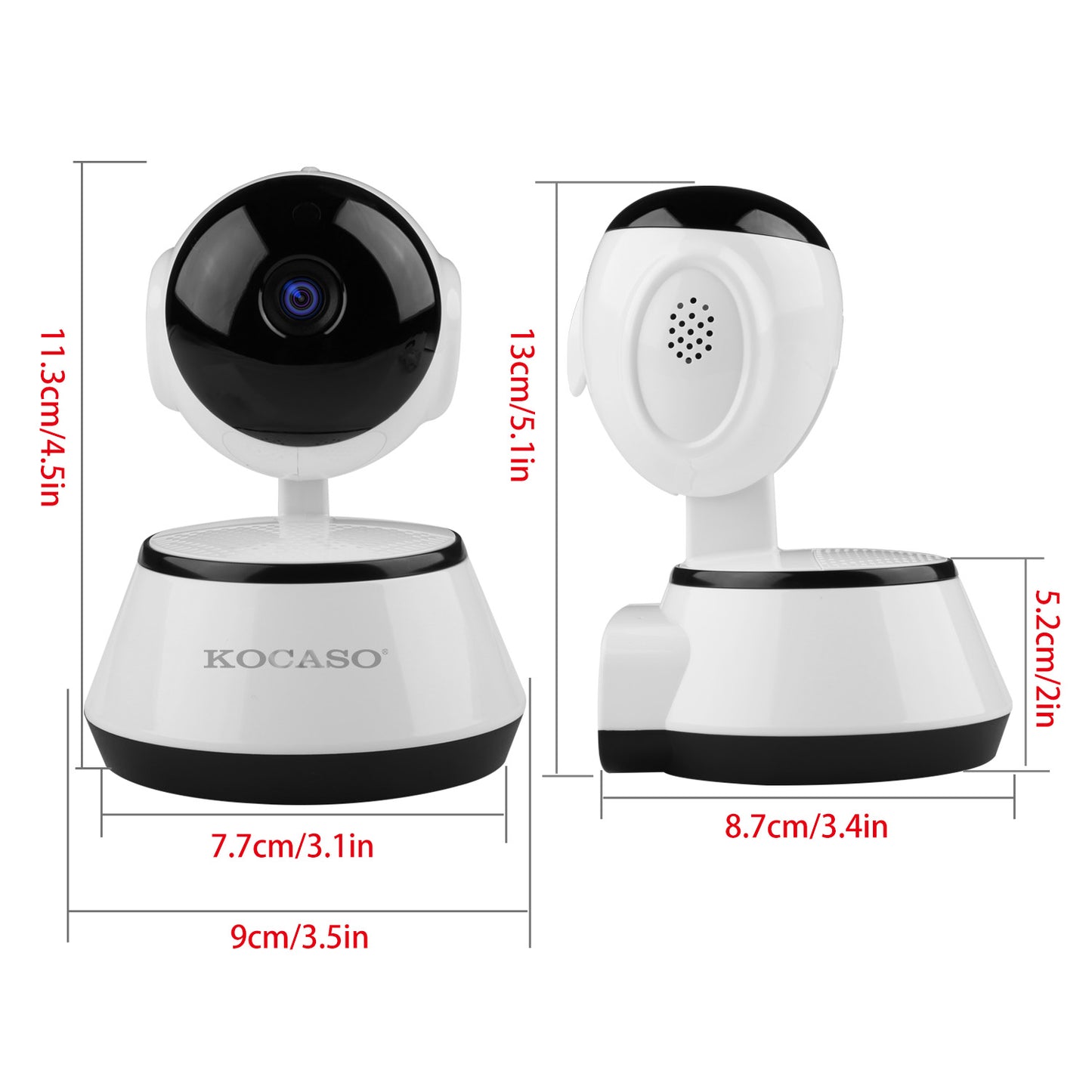 720P WiFi IP Camera Motion Detection IR Night Vision Indoor 360 Degree Coverage