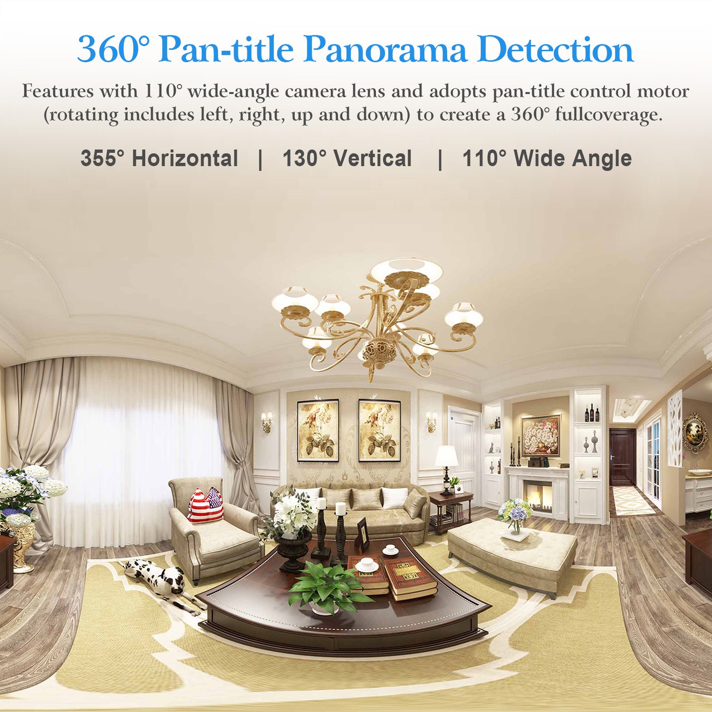 720P WiFi IP Camera Motion Detection IR Night Vision Indoor 360 Degree Coverage