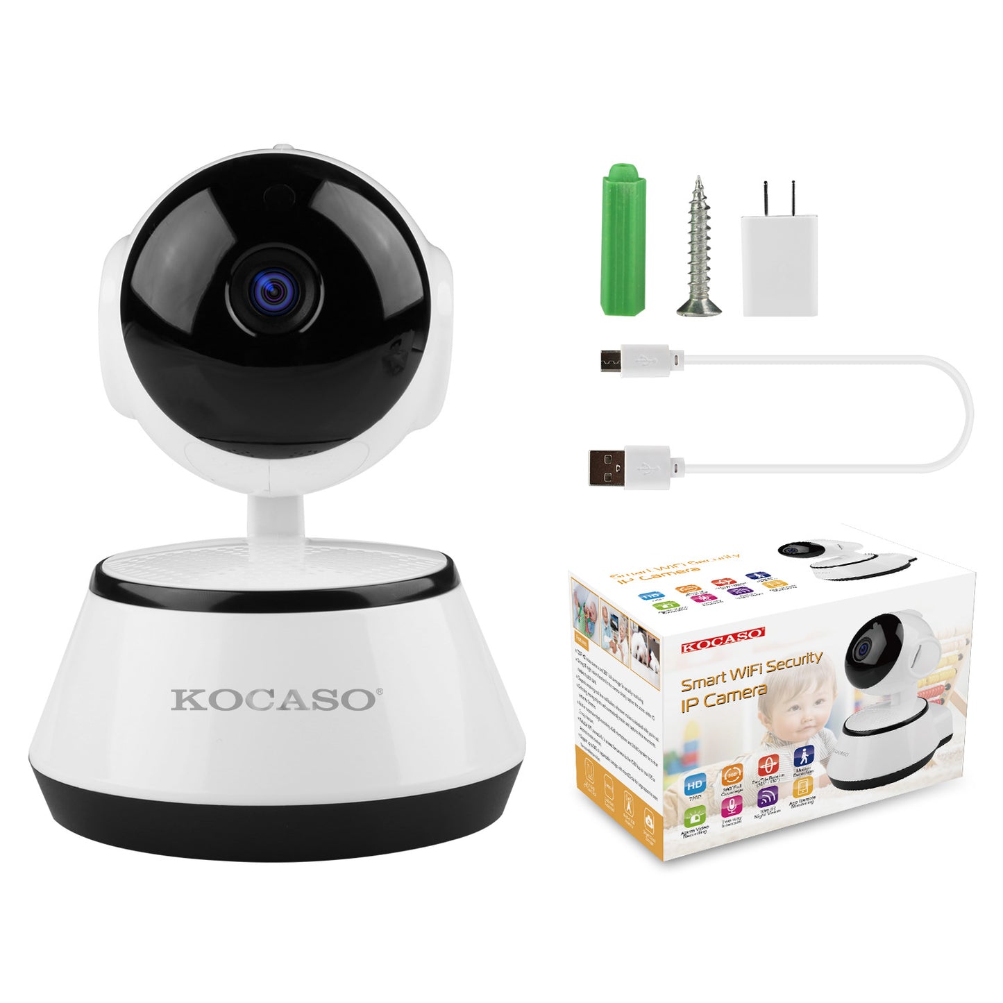 720P WiFi IP Camera Motion Detection IR Night Vision Indoor 360 Degree Coverage