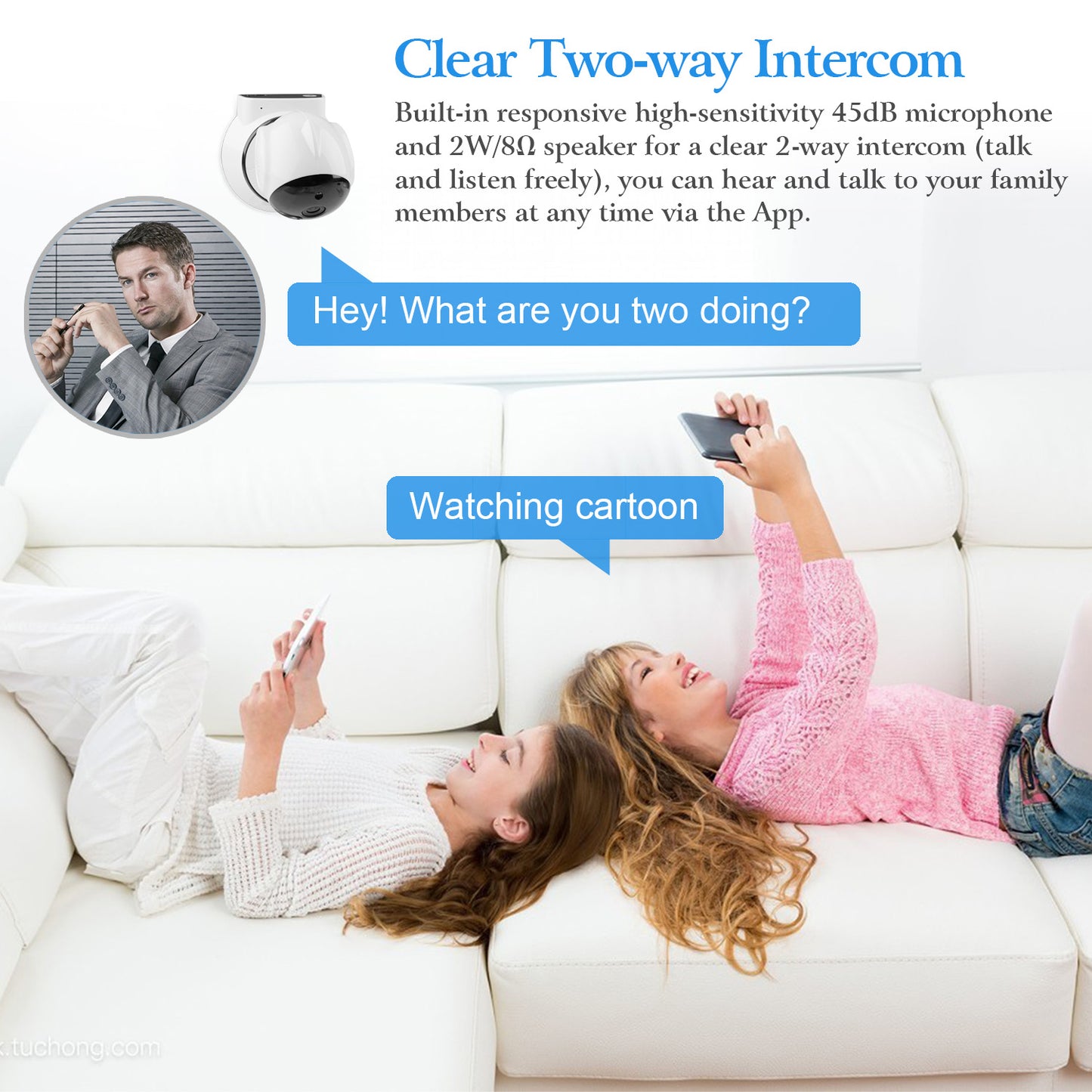 720P WiFi IP Camera Motion Detection IR Night Vision Indoor 360 Degree Coverage