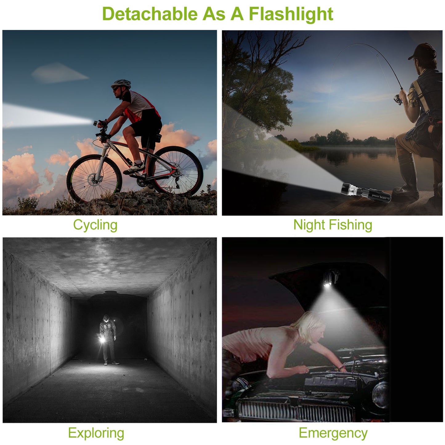 Universal Front Rear Bike Light Set IPX5 Water-Resistant Bike Headlight