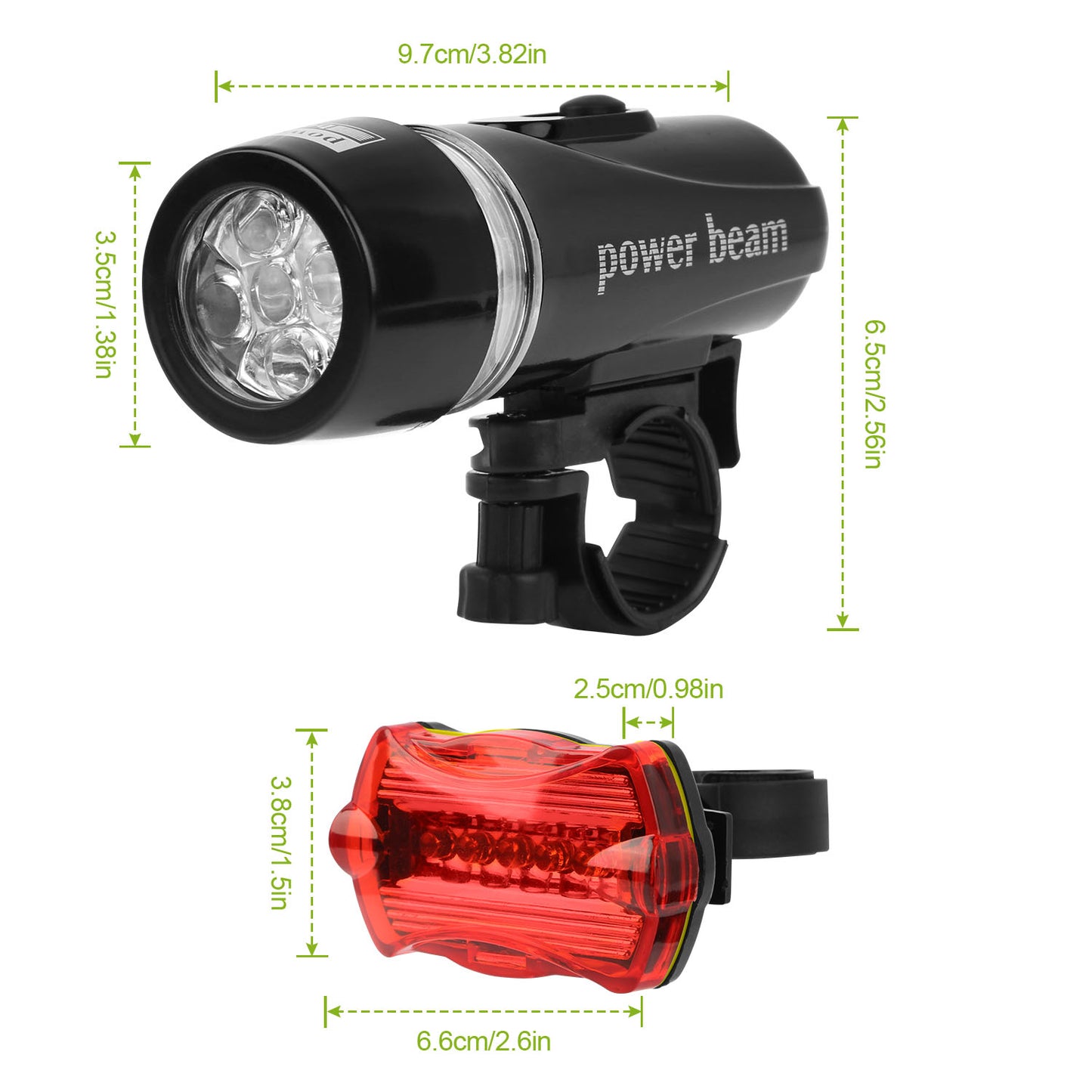 Universal Front Rear Bike Light Set IPX5 Water-Resistant Bike Headlight