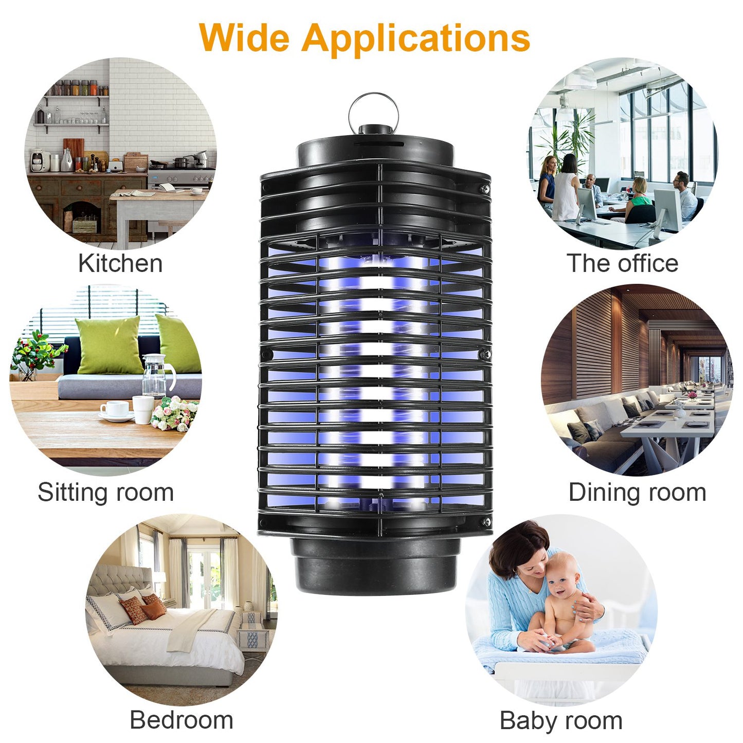 Electric Bug Zapper UV Light Flying Zapper Insect Killer Lamps Pest Mosquito Fly Trap
