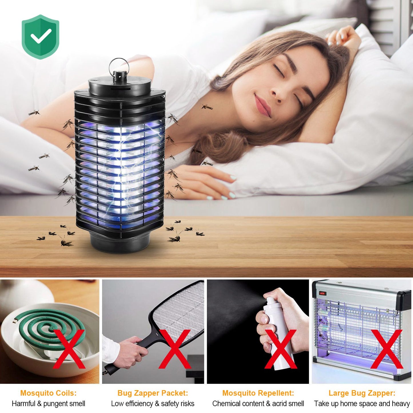 Electric Bug Zapper UV Light Flying Zapper Insect Killer Lamps Pest Mosquito Fly Trap