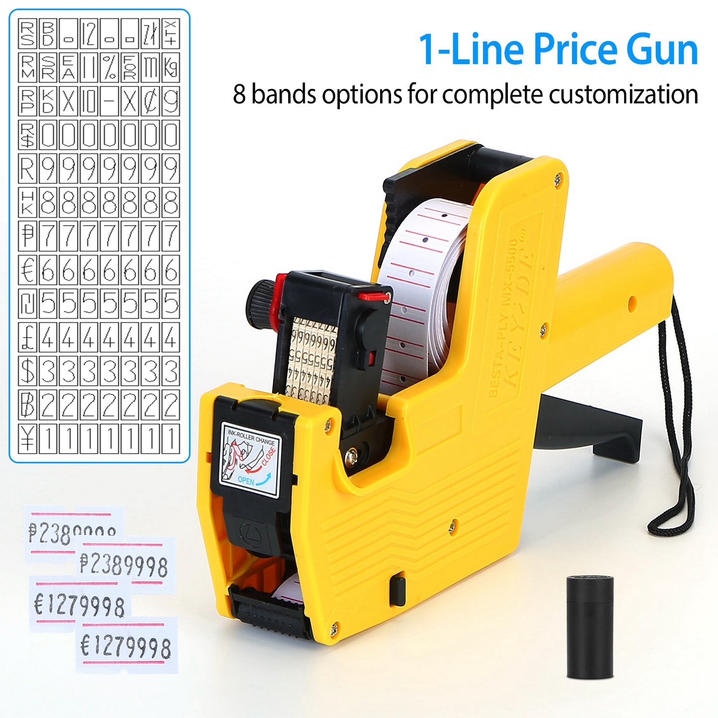 8 Digits Price Numerical Tag Gun Price Label Marker Tagger MX-5500
