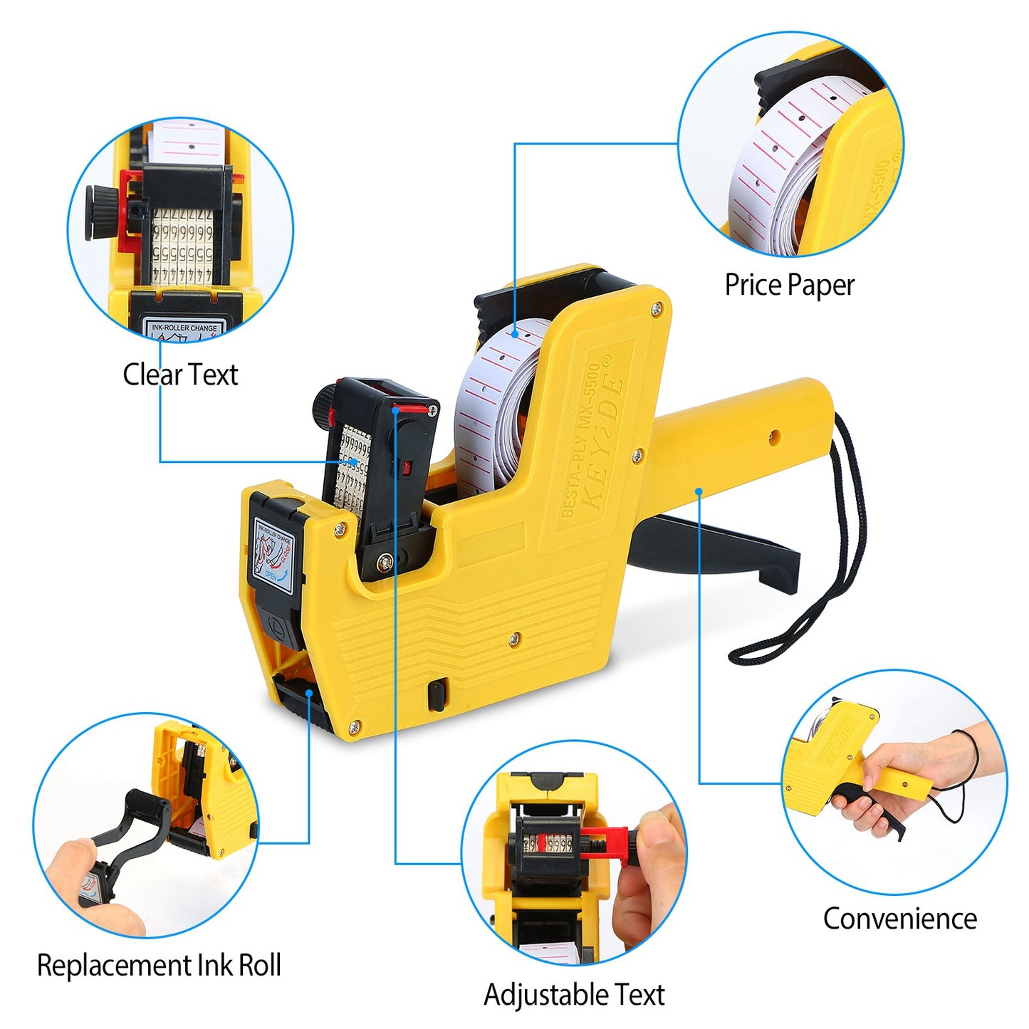 8 Digits Price Numerical Tag Gun Price Label Marker Tagger MX-5500