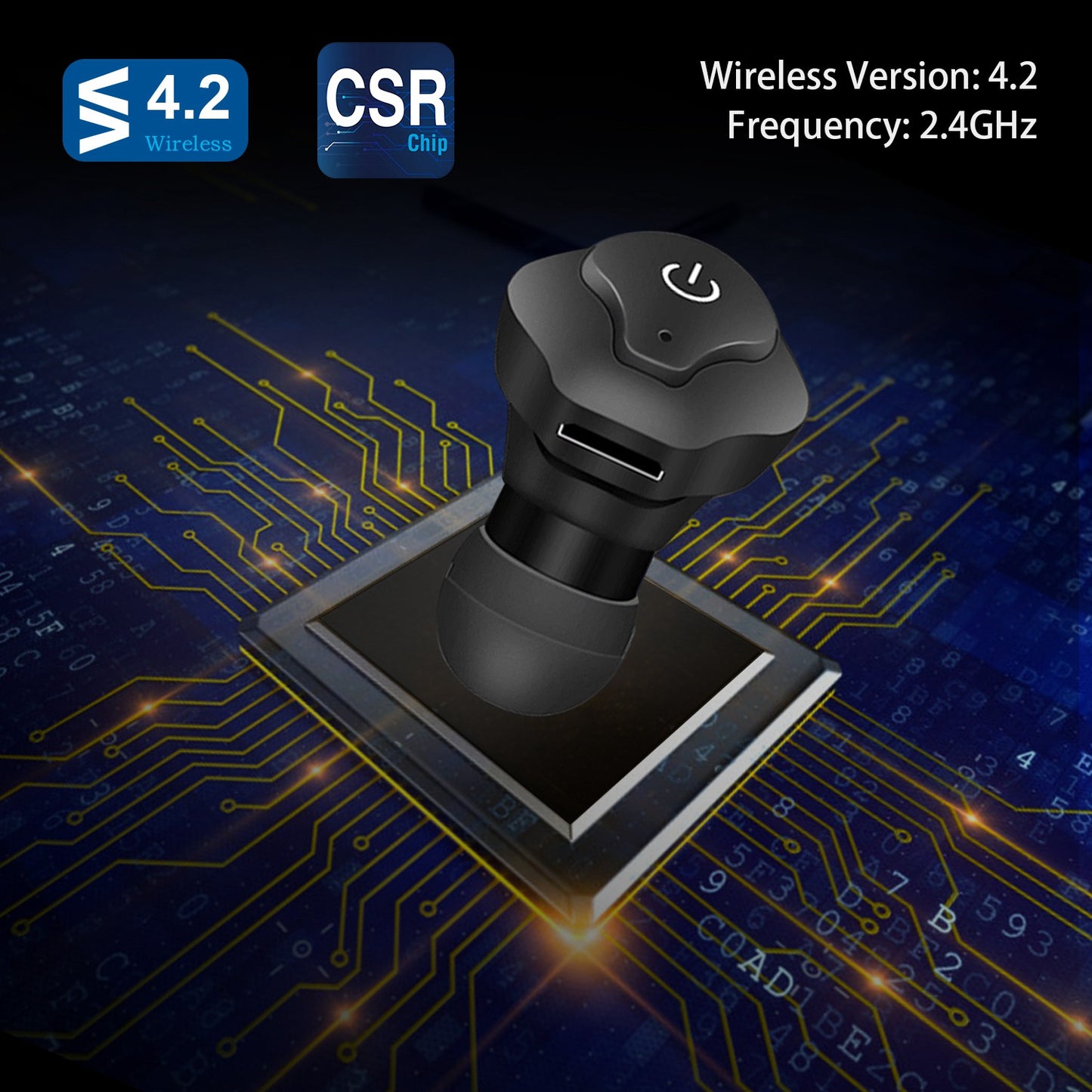 True Wireless Earbuds CSR V4.2 In-ear Stereo Headsets IP44 Waterproof