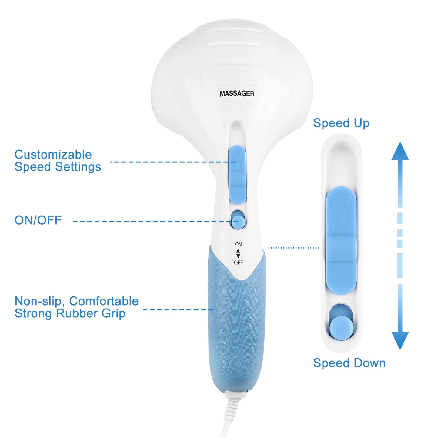 Electric Massager Handheld Full Body Percussion Massager Double Head