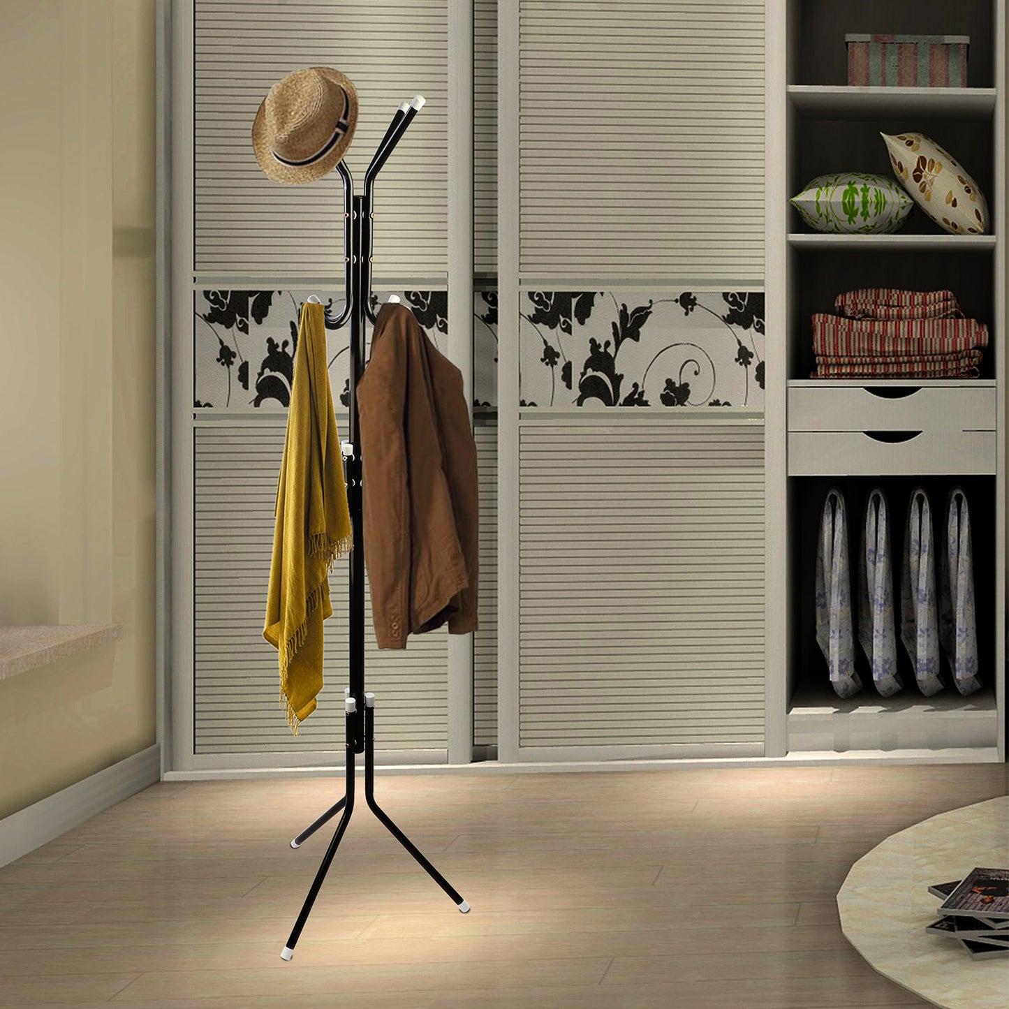 Iron Coat Hat Rack Organizer