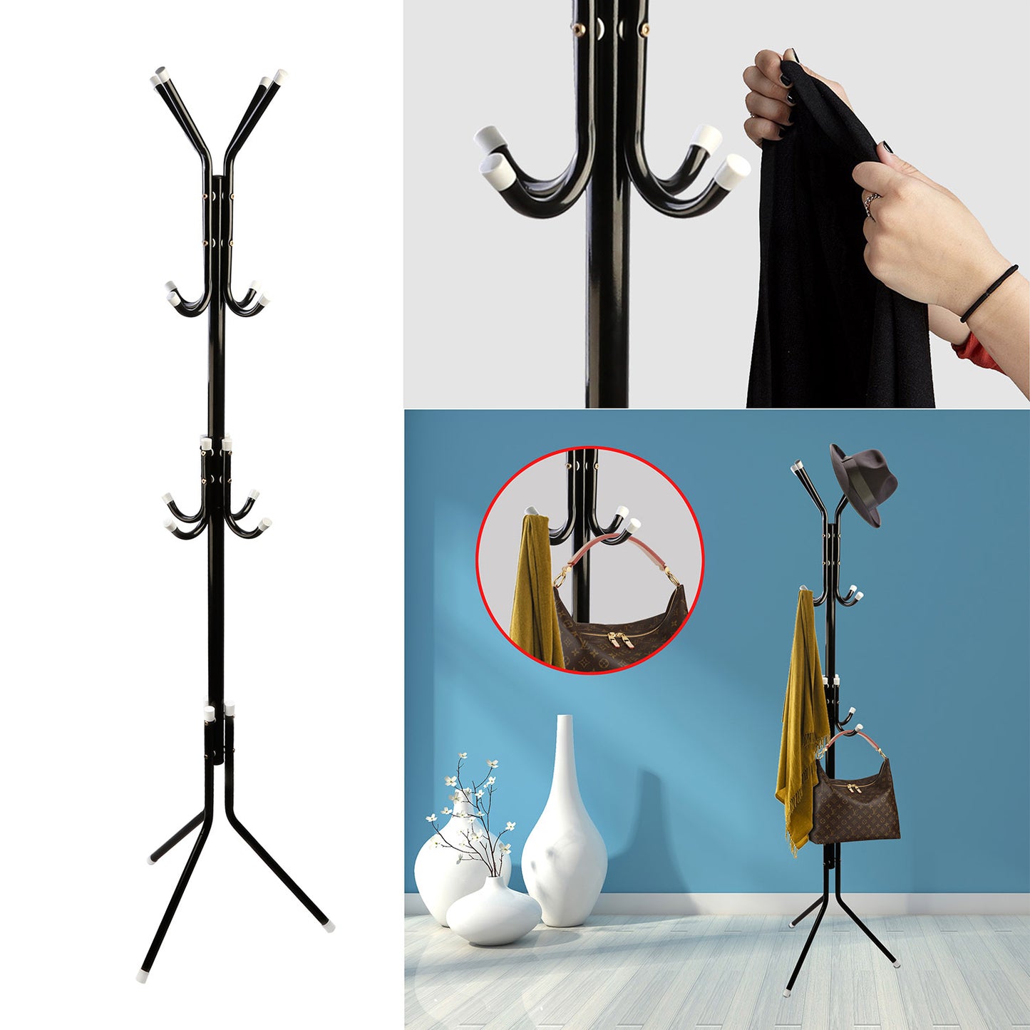 Iron Coat Hat Rack Organizer