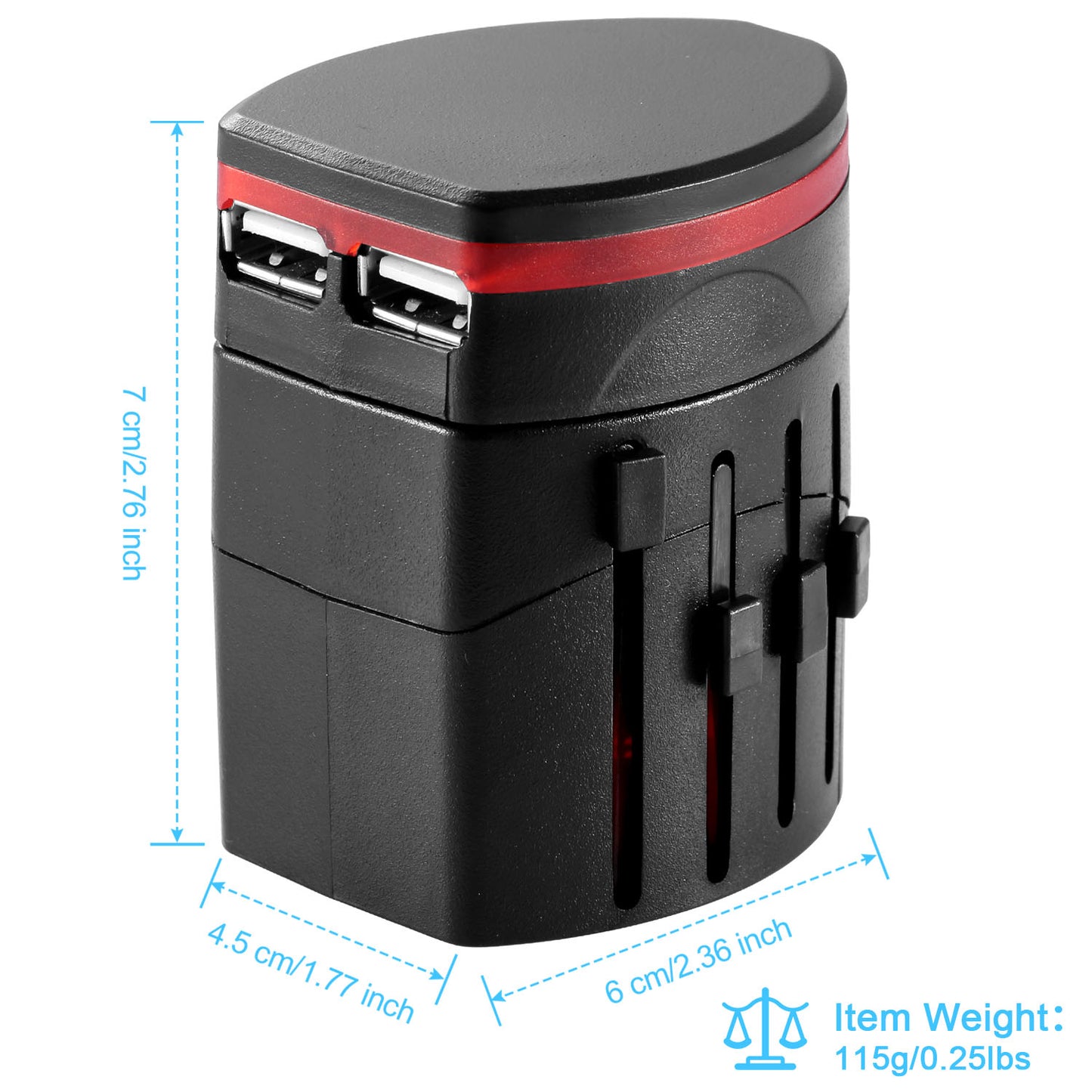 Universal Travel Power Adapter All in One Wall Charger AC Power Plug Adapter