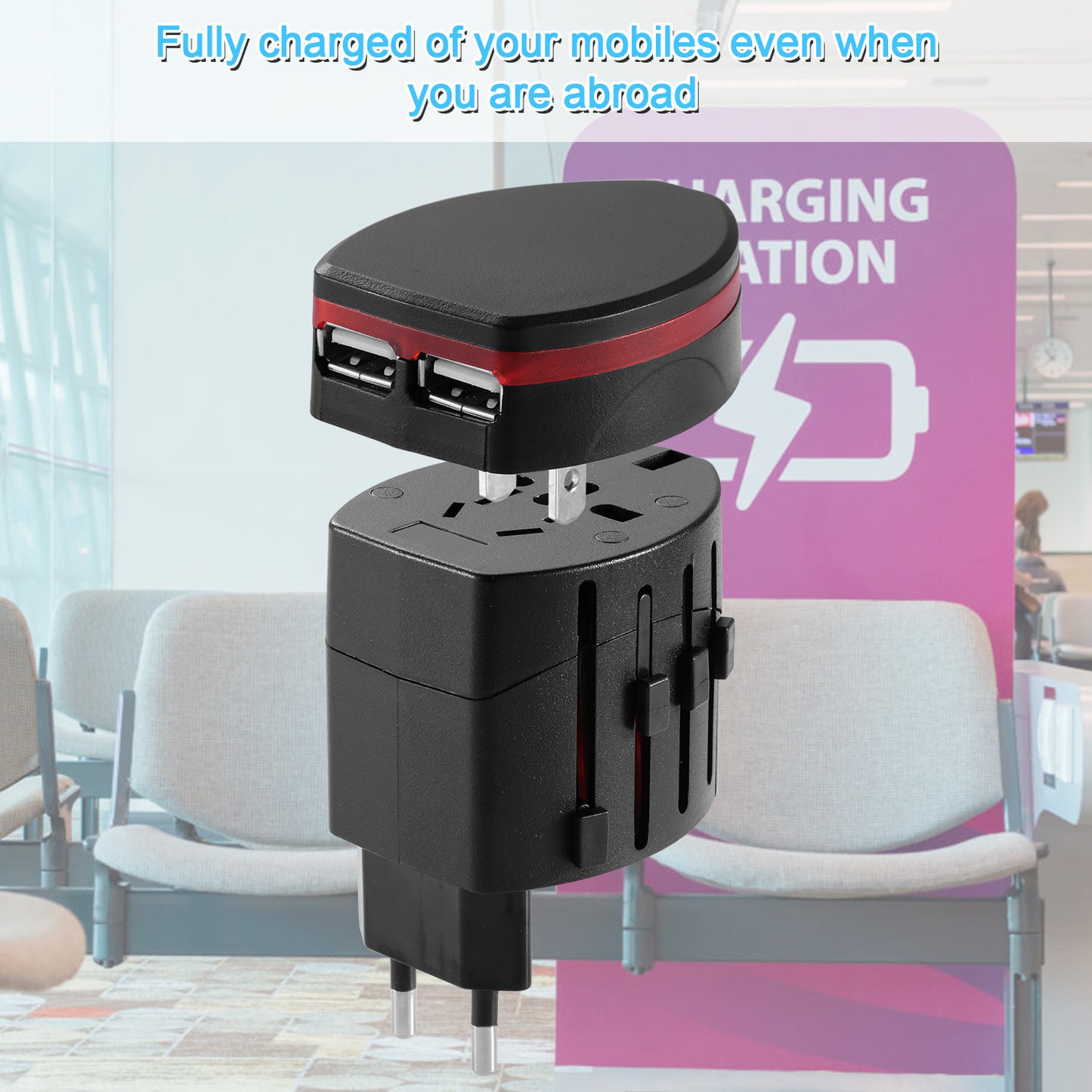 Universal Travel Power Adapter All in One Wall Charger AC Power Plug Adapter