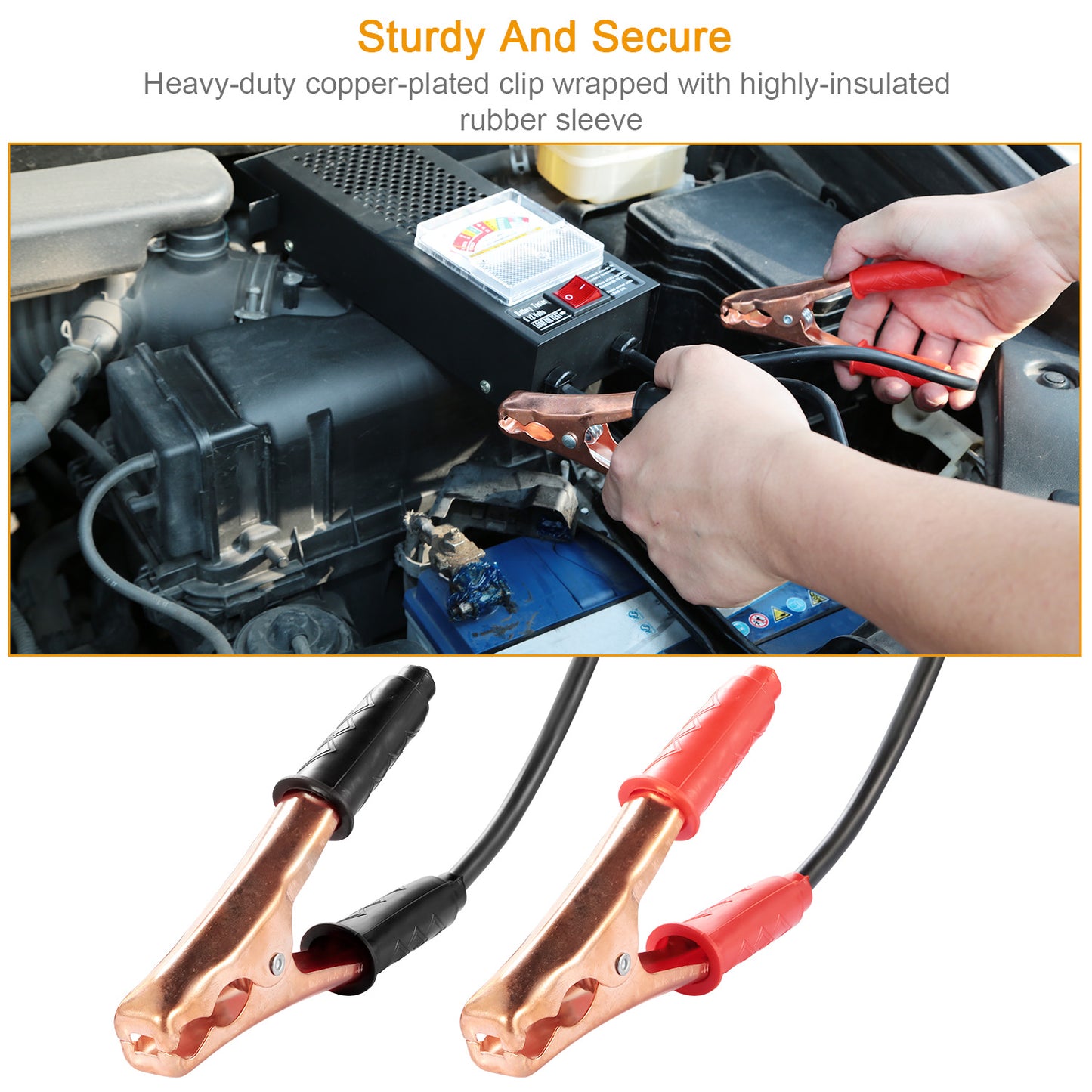 Battery Load Tester 6-12V 100A Battery Tester with Heavy Duty Insulated Copper