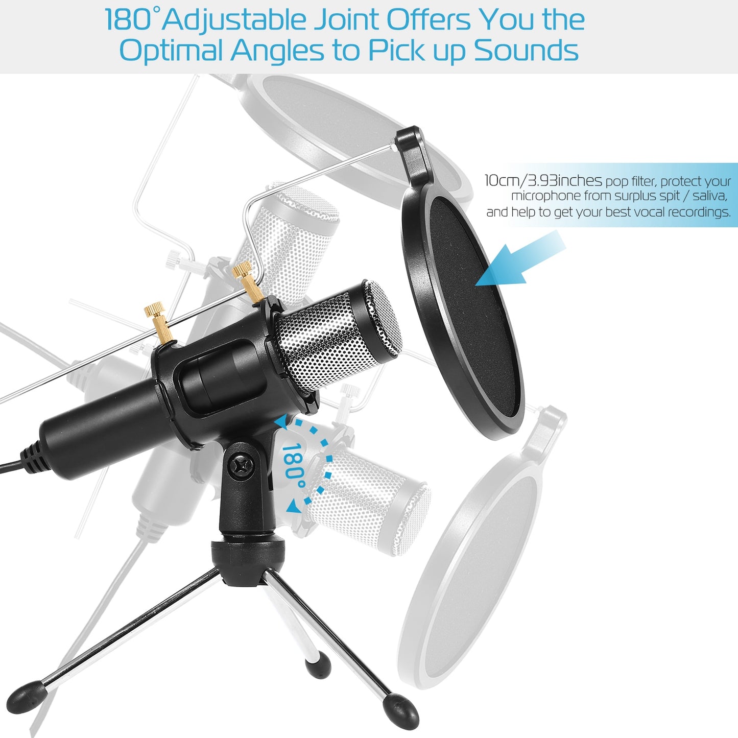 Professional Condenser Microphone Studio Recording Cardioid Microphone