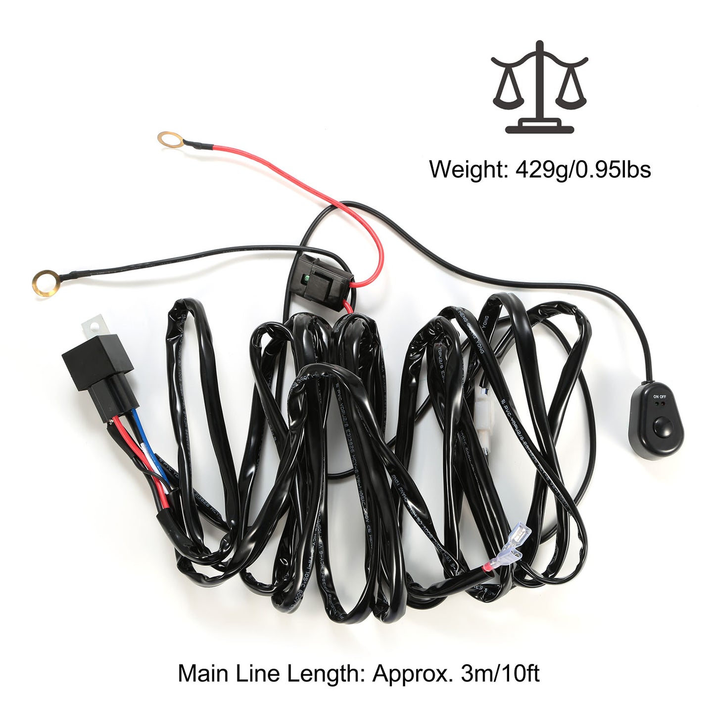 LED Light Bar Wiring Harness Kit 280W 12V 40A Power Relay Fuse