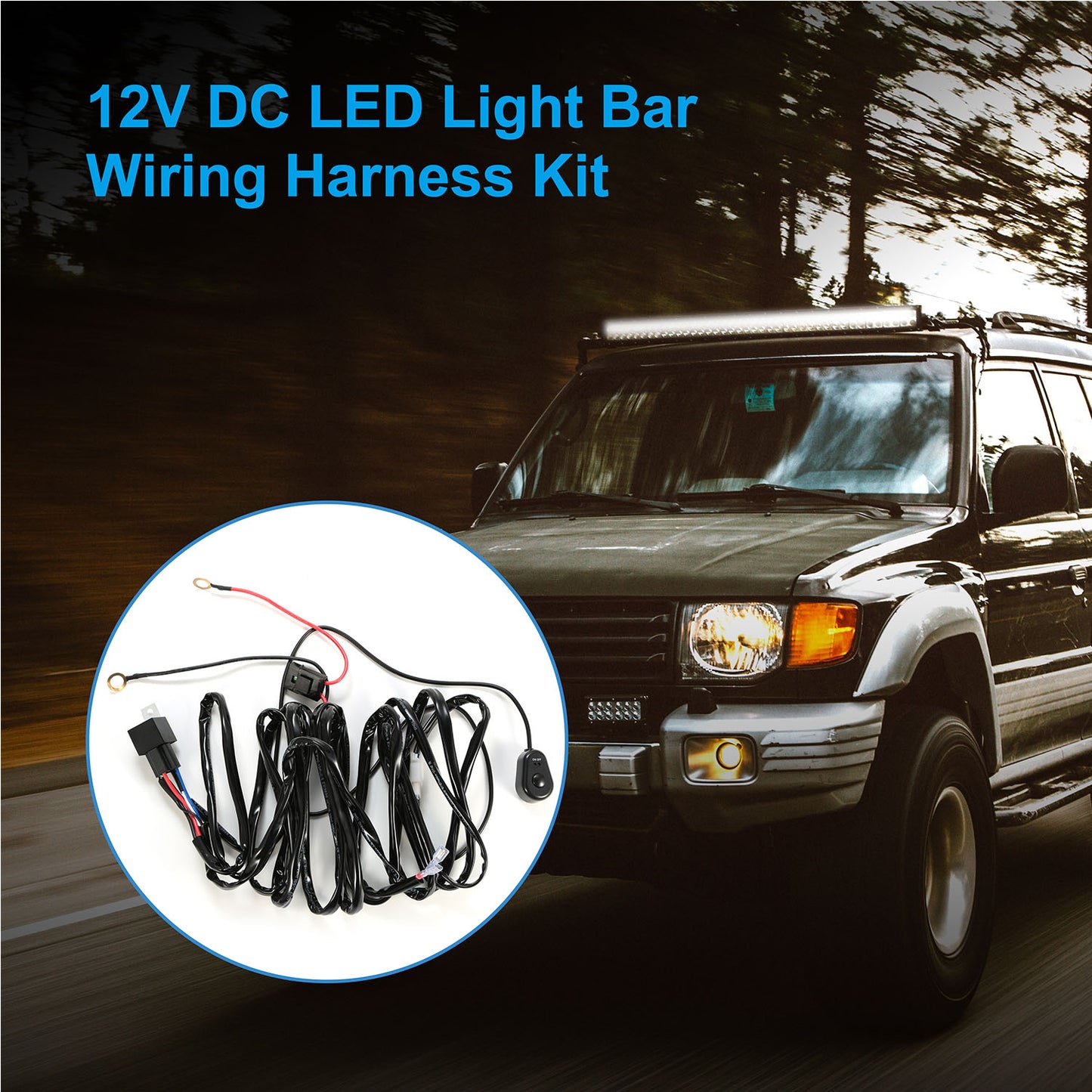 LED Light Bar Wiring Harness Kit 280W 12V 40A Power Relay Fuse