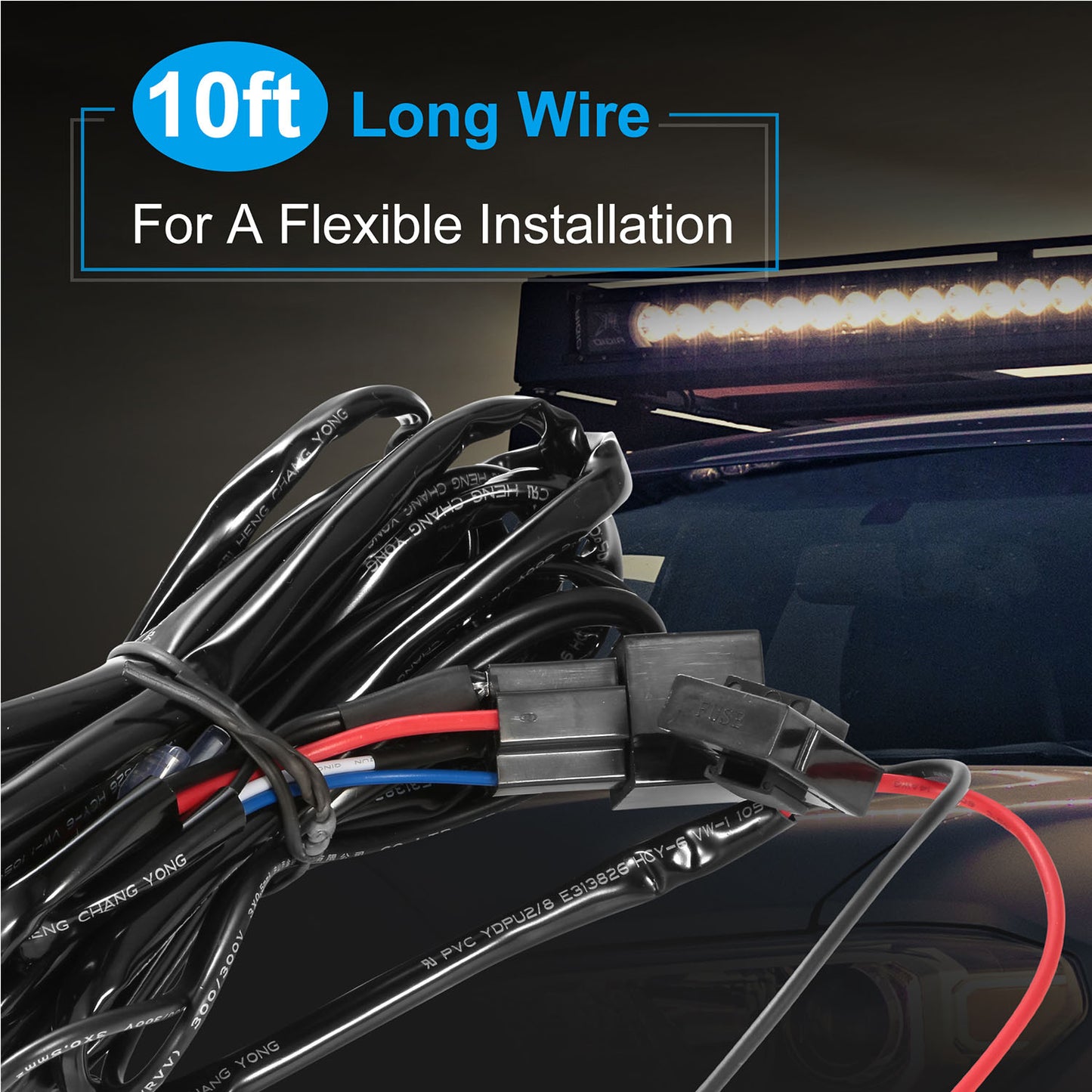 LED Light Bar Wiring Harness Kit 280W 12V 40A Power Relay Fuse