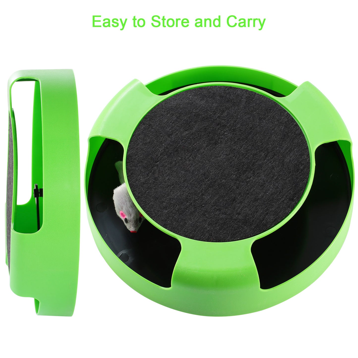 Cat Interactive Scratching Toy w/ Rotating Running Mouse Catching Plate