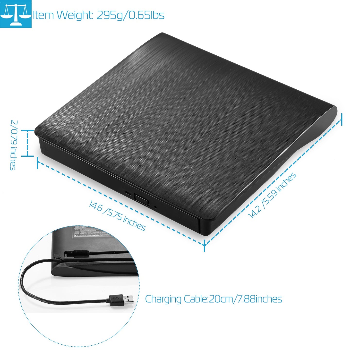External CD DVD Drive USB 3.0 Slim DVD-RW Drive Superdrive Burner