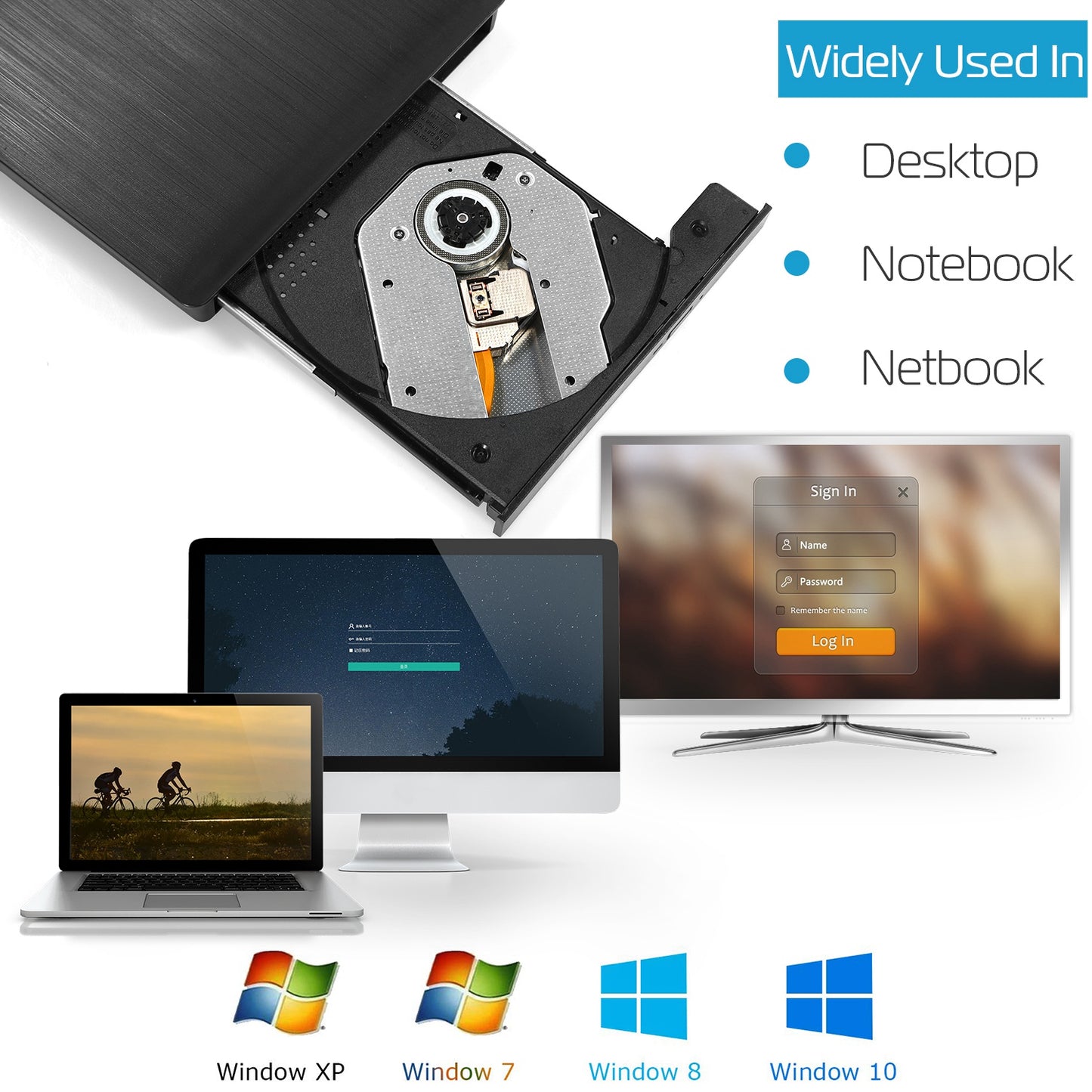 External CD DVD Drive USB 3.0 Slim DVD-RW Drive Superdrive Burner