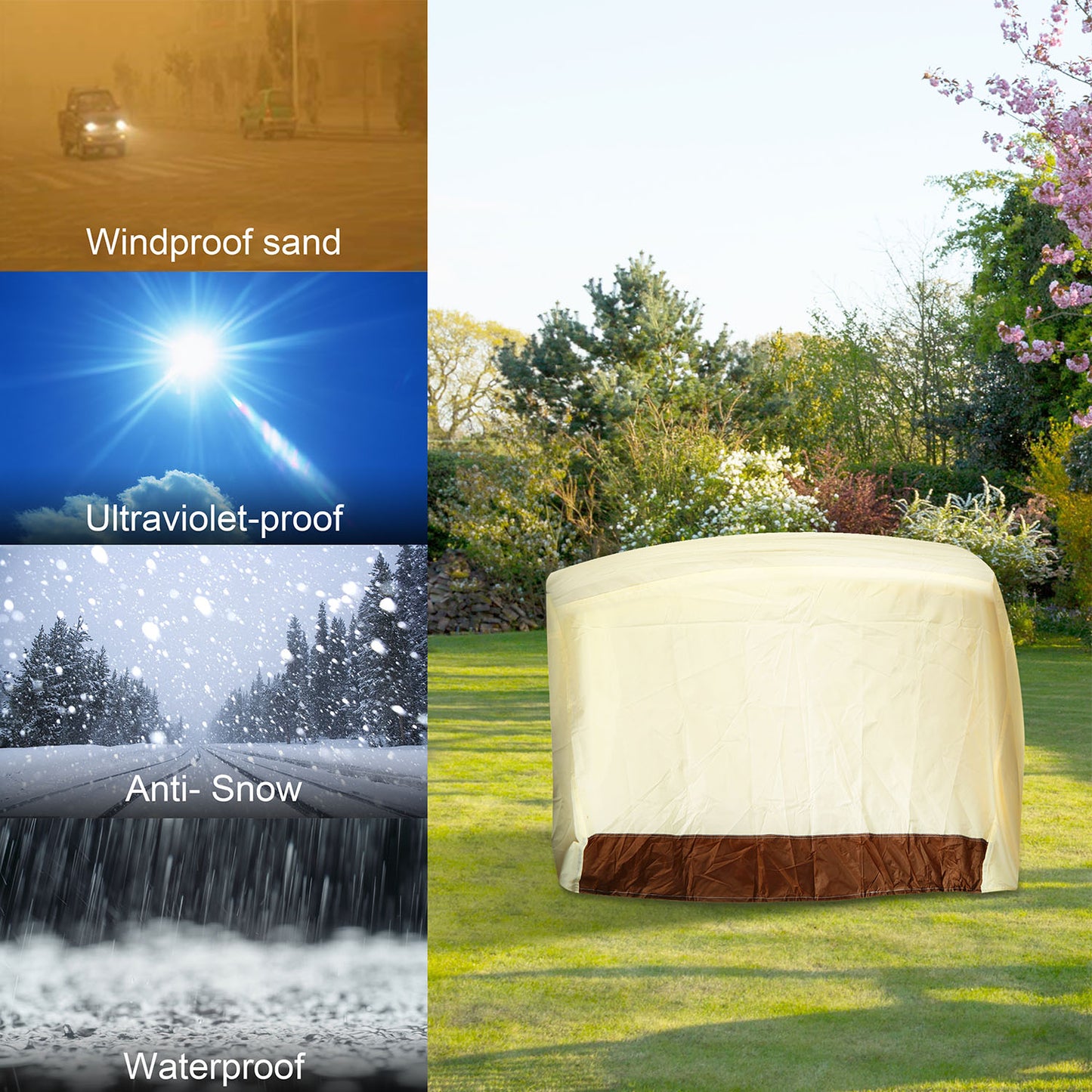 58in 210D Waterproof Outdoor BBQ Grill Cover Windproof Dustproof Patio Gas Grill