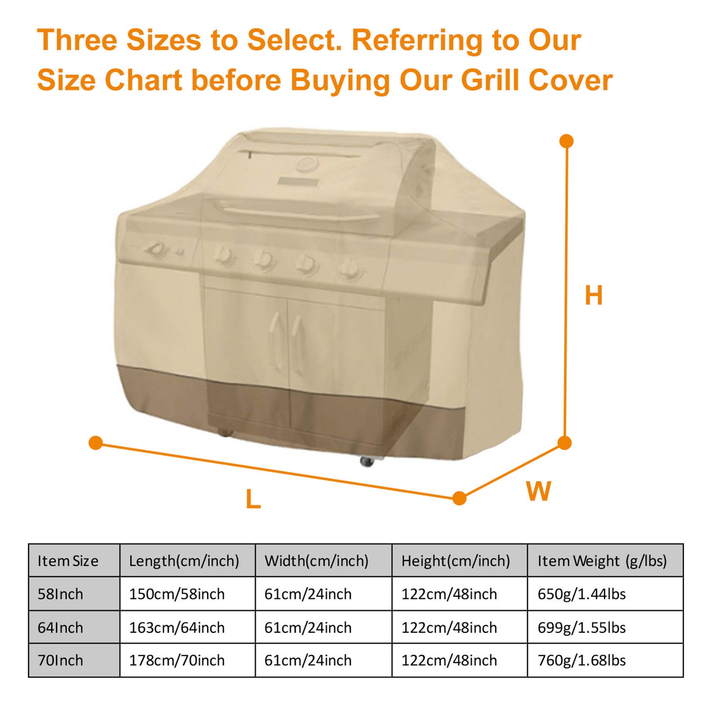 58in 210D Waterproof Outdoor BBQ Grill Cover Windproof Dustproof Patio Gas Grill