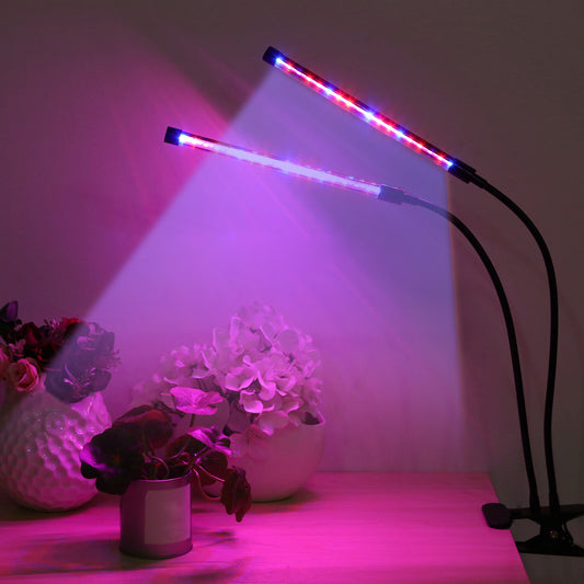 LED Grow Light Dual Head 18W 36 Red Blue LEDs Plant Grow Lamp